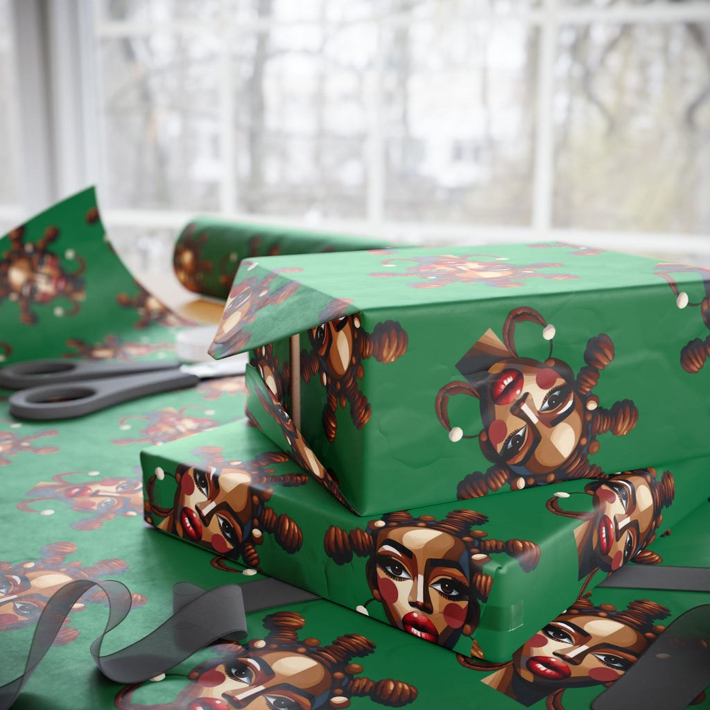 'Bantu' Green Gift Wrapping Paper Roll