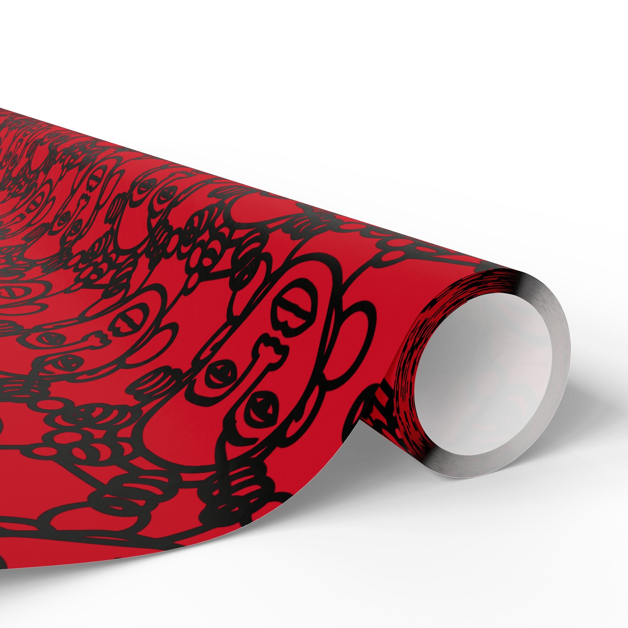 Bantu Crown - Red -Wrapping Paper, Holiday Gift Wrap