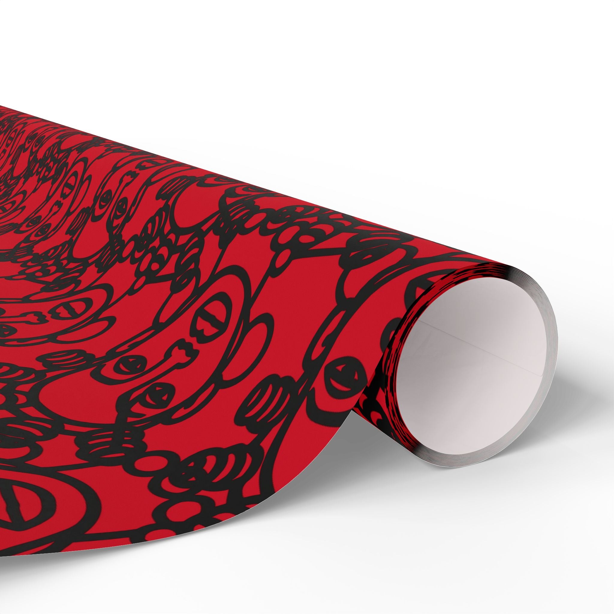 Bantu Crown - Red -Wrapping Paper, Holiday Gift Wrap
