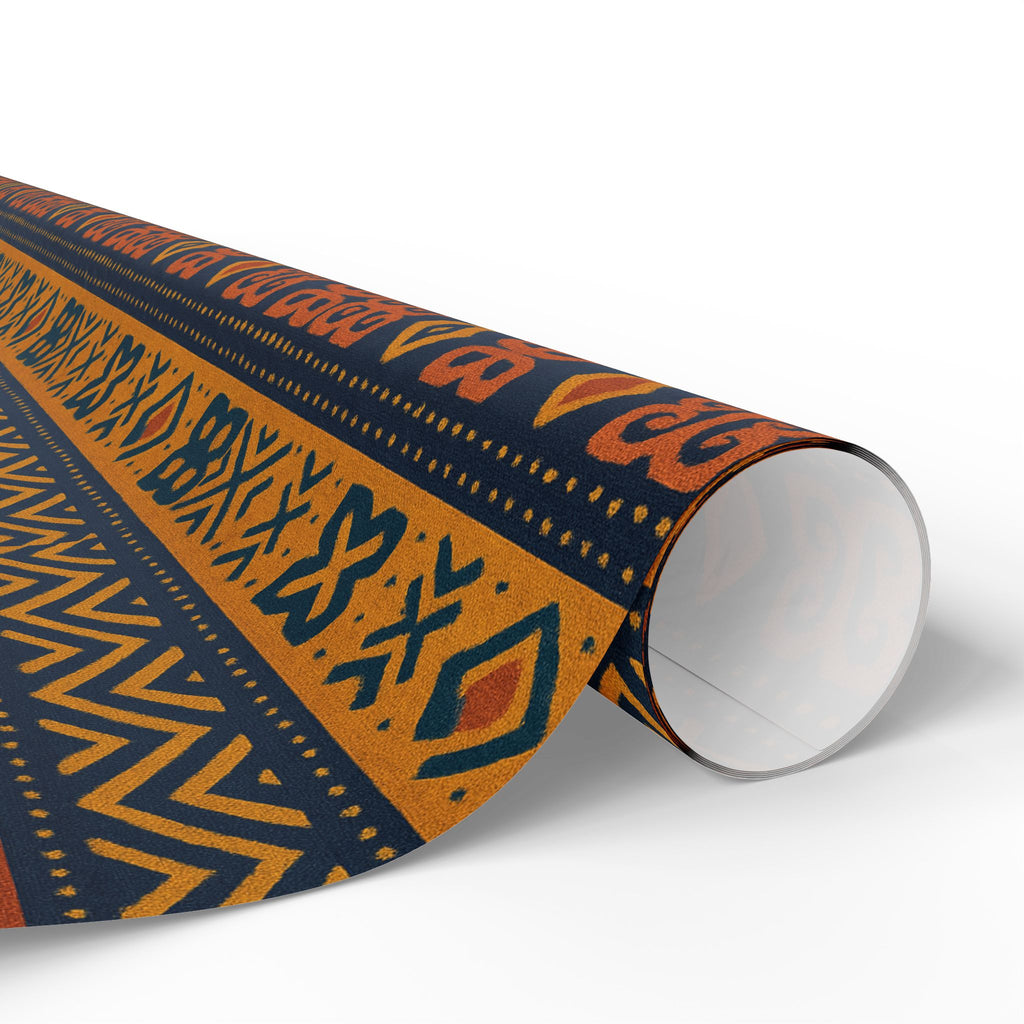 Blue/Gold Adinkra Printed Wrapping Paper