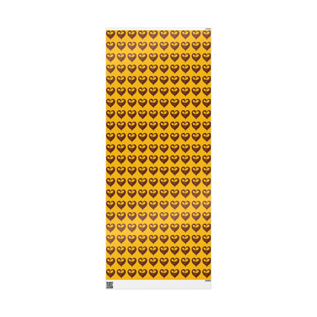 Adinkra Yellow Sankofa Heart Wrapping Paper