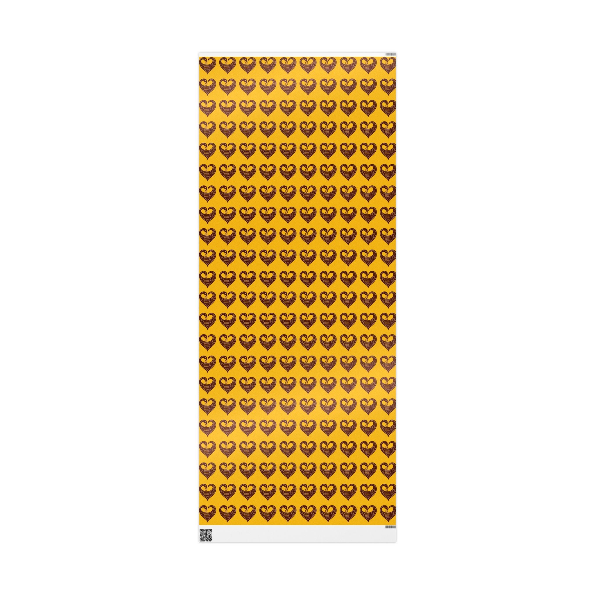 Adinkra Yellow Sankofa Heart Wrapping Paper