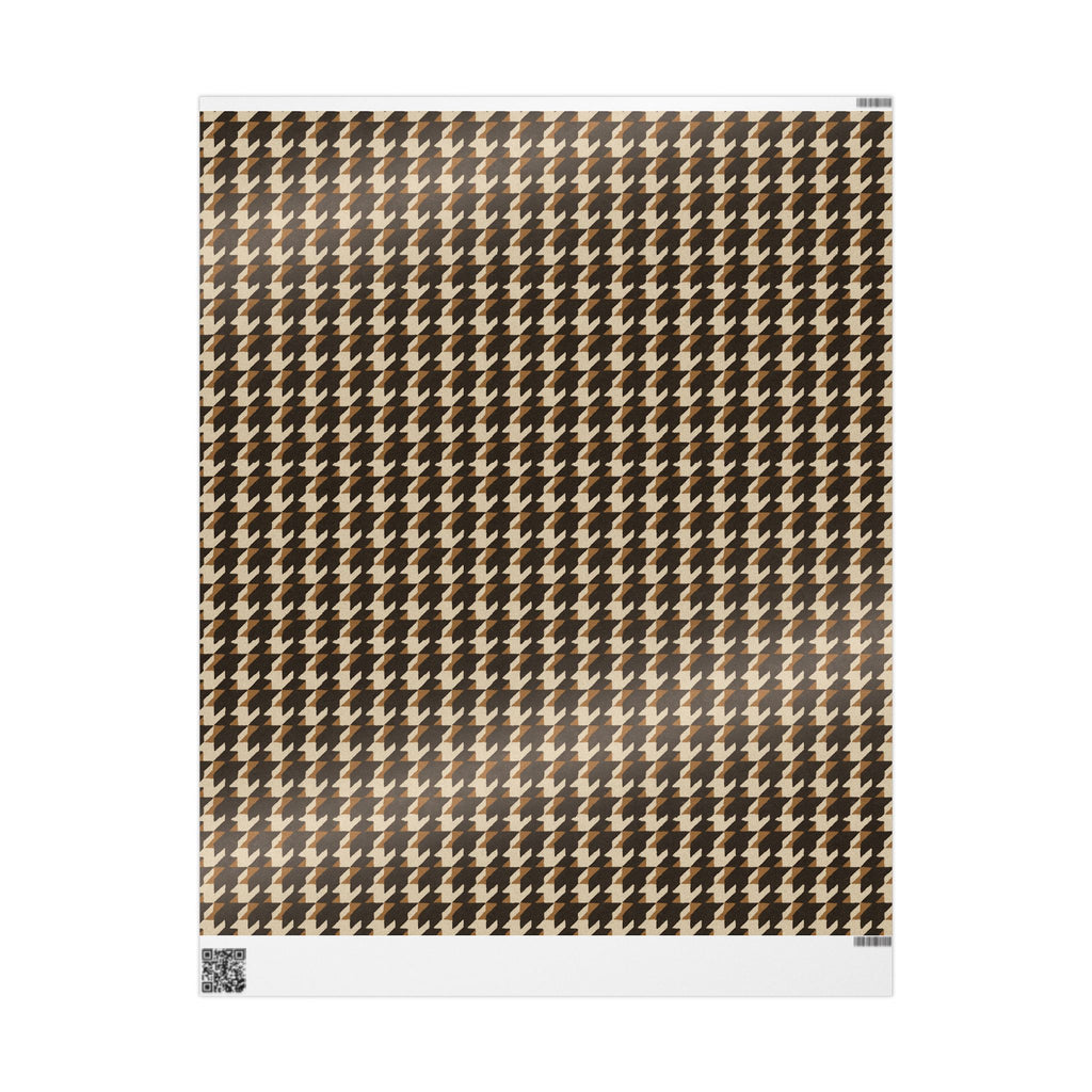 Houndstooth Pattern -Brown Wrapping Paper