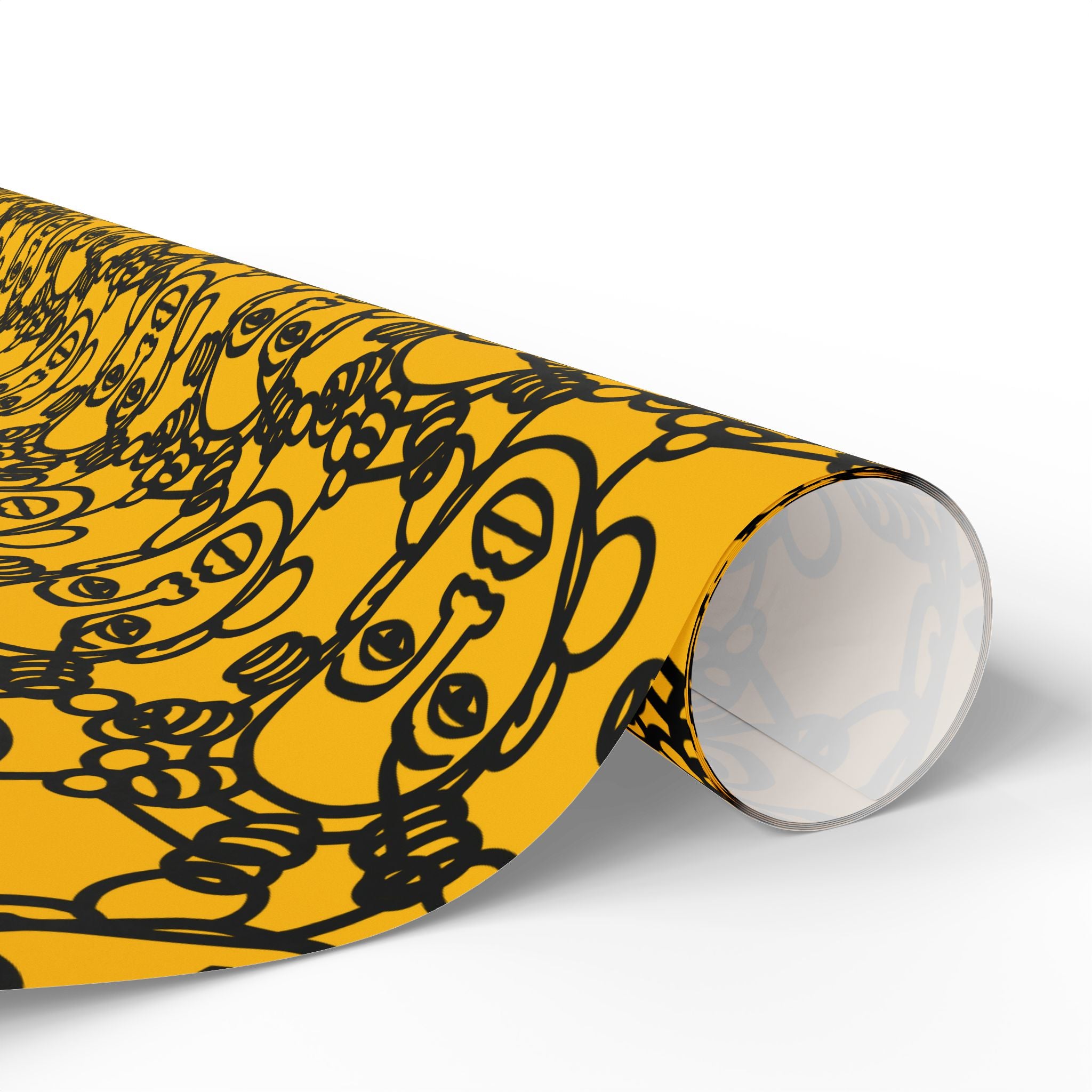 Bantu Crown - Yellow -Wrapping Paper, Holiday Gift Wrap