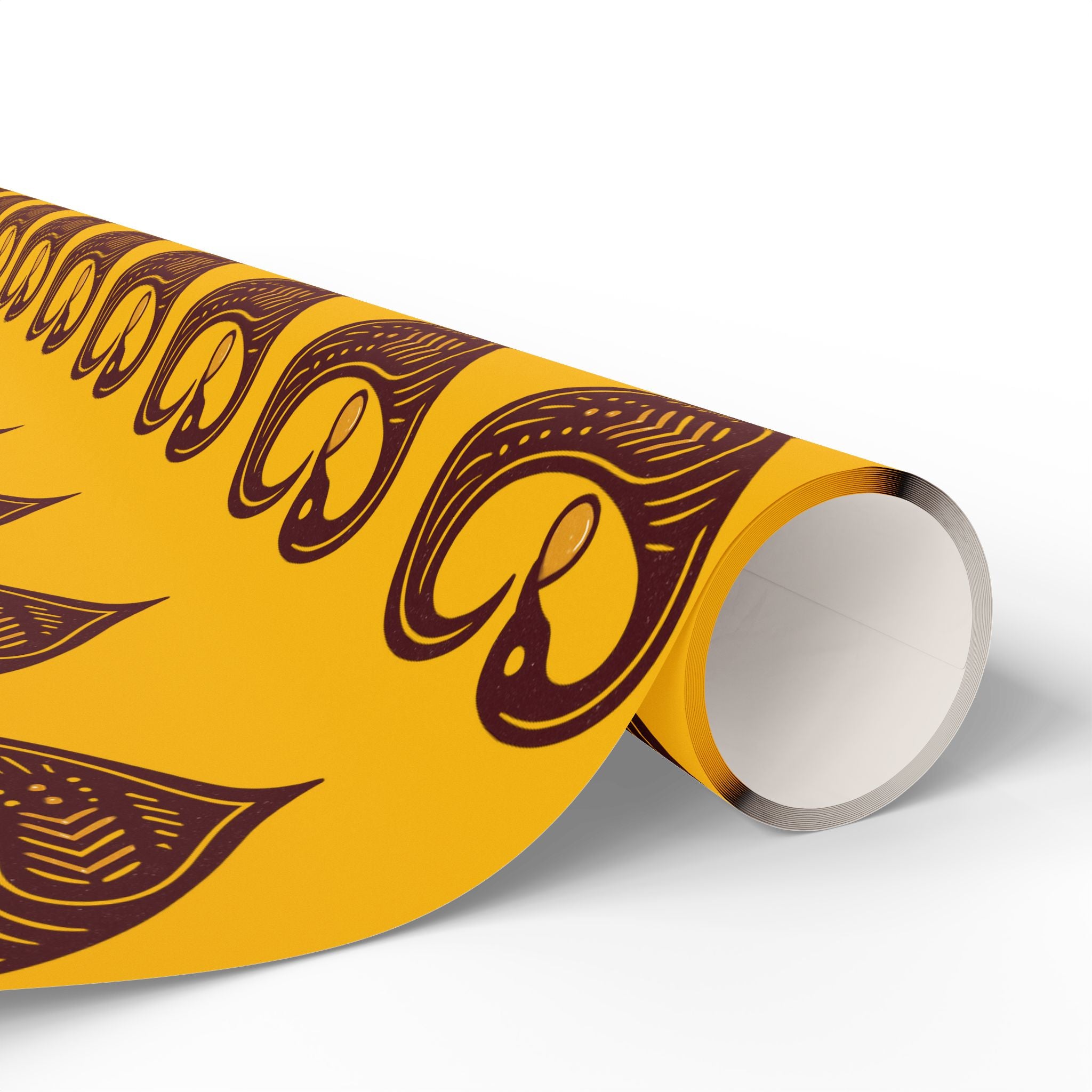 Adinkra Yellow Sankofa Heart Wrapping Paper