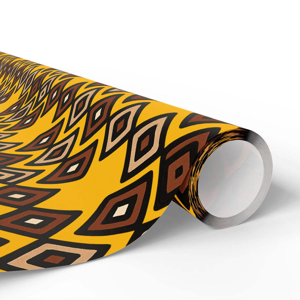 Diamond Pattern Retro Brown/Yellow Wrapping Paper