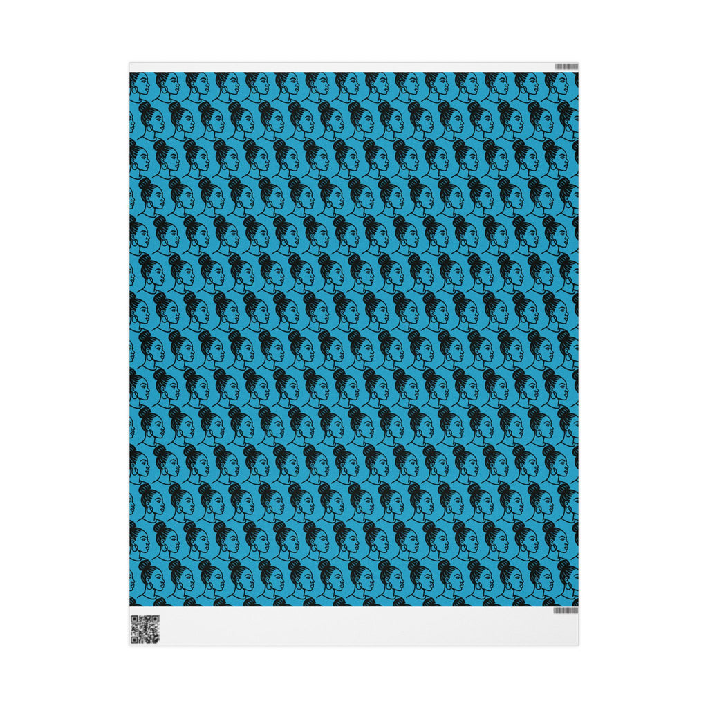 'High Bun' Blue Wrapping Paper