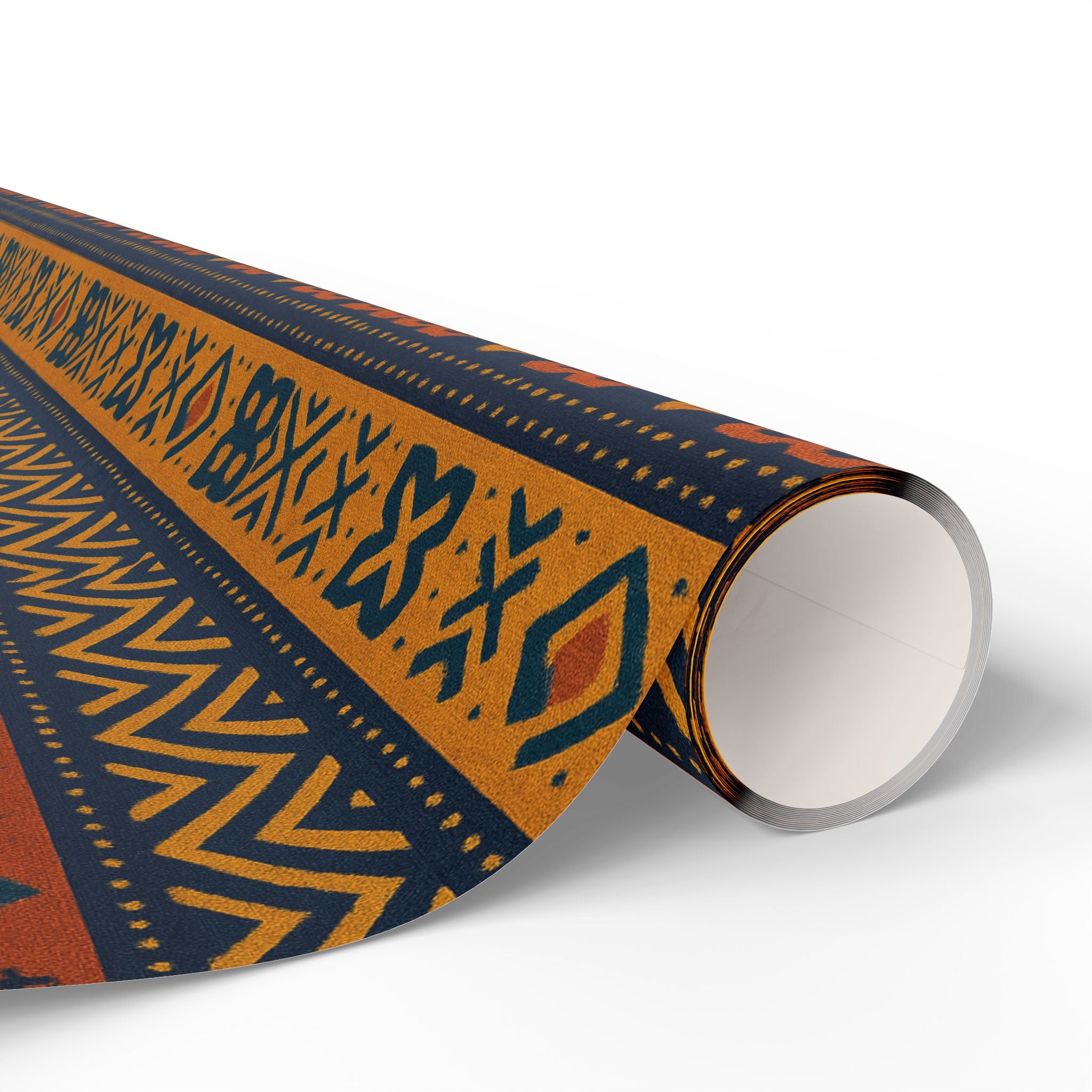 Blue/Gold Adinkra Printed Wrapping Paper