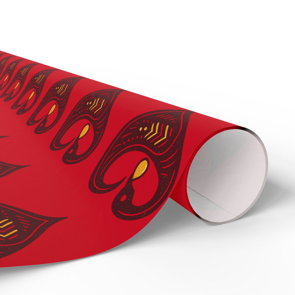 Adinkra Red Sankofa Heart Wrapping Paper