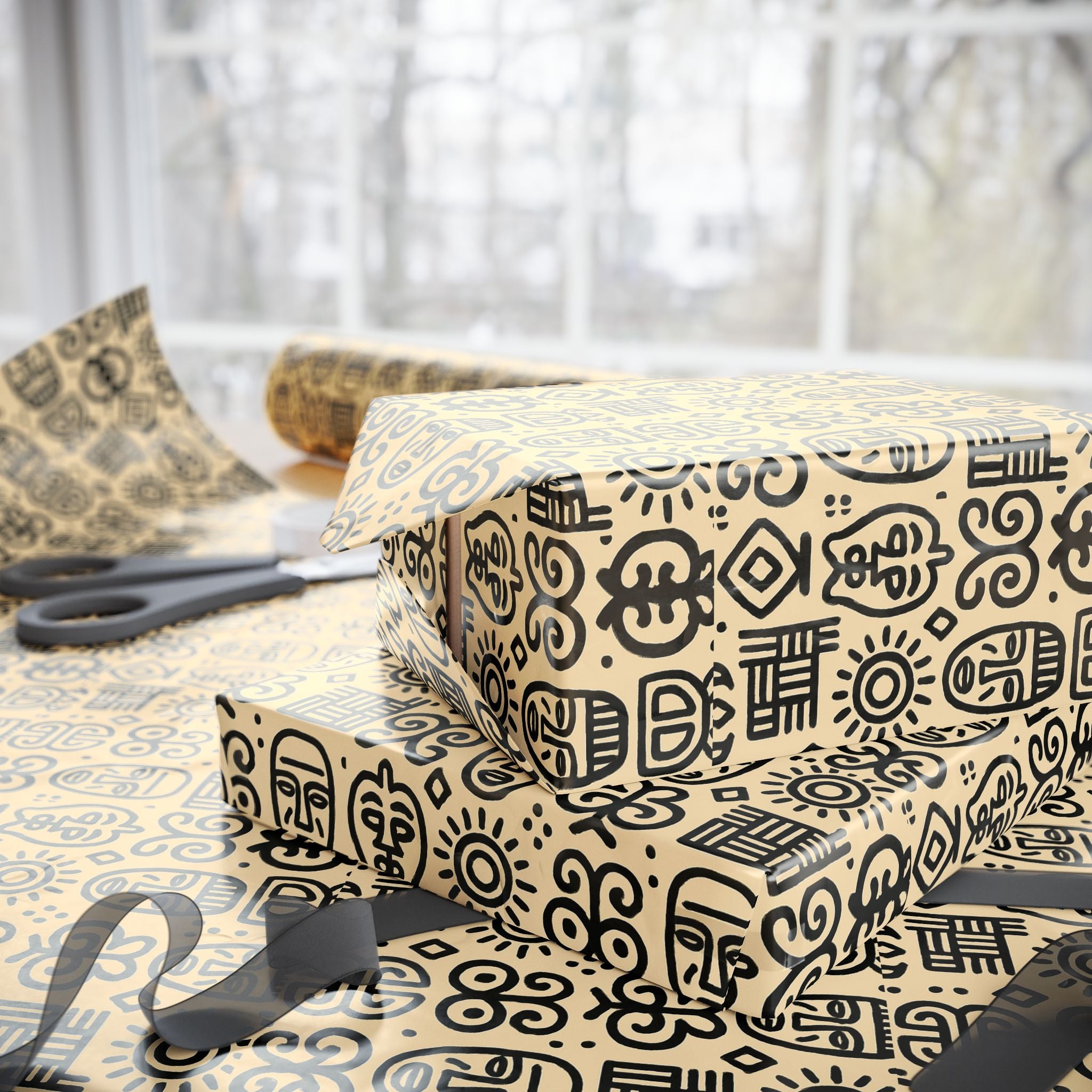 Adrinka Tan Wrapping Paper symbols
