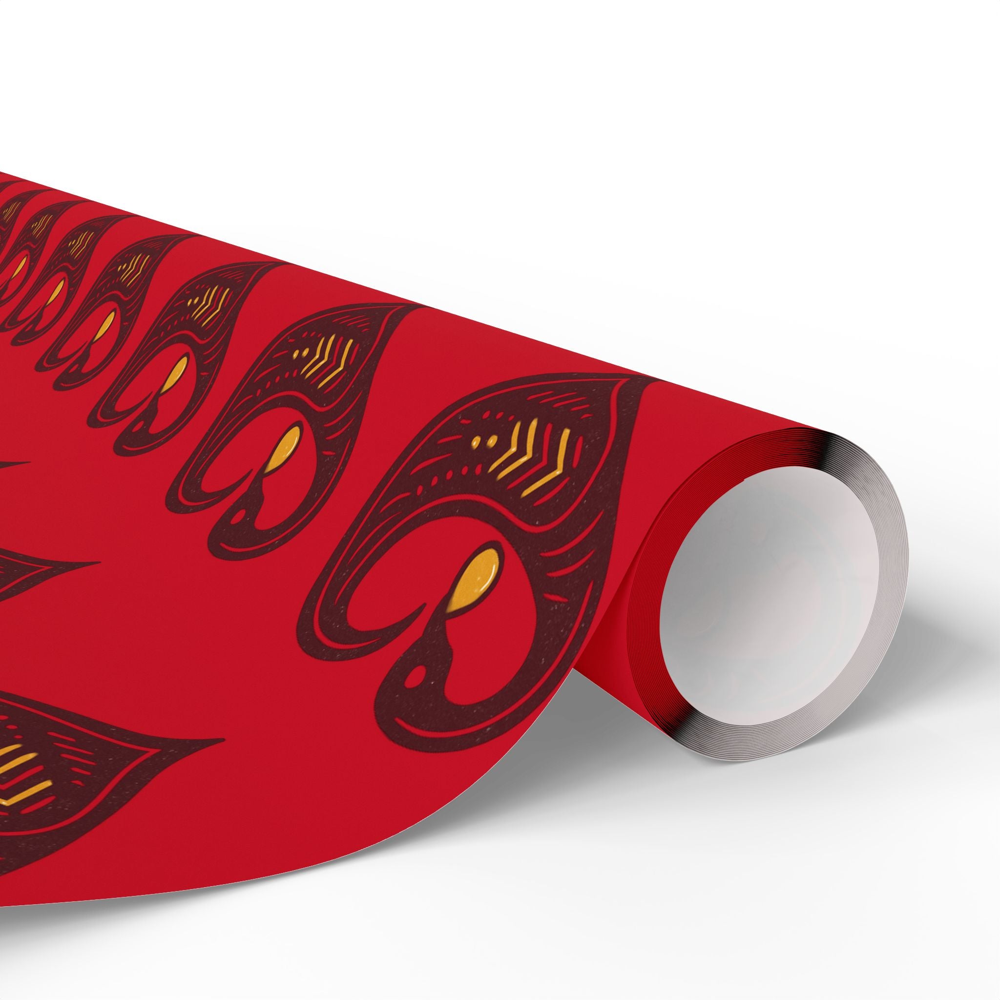 Adinkra Red Sankofa Heart Wrapping Paper