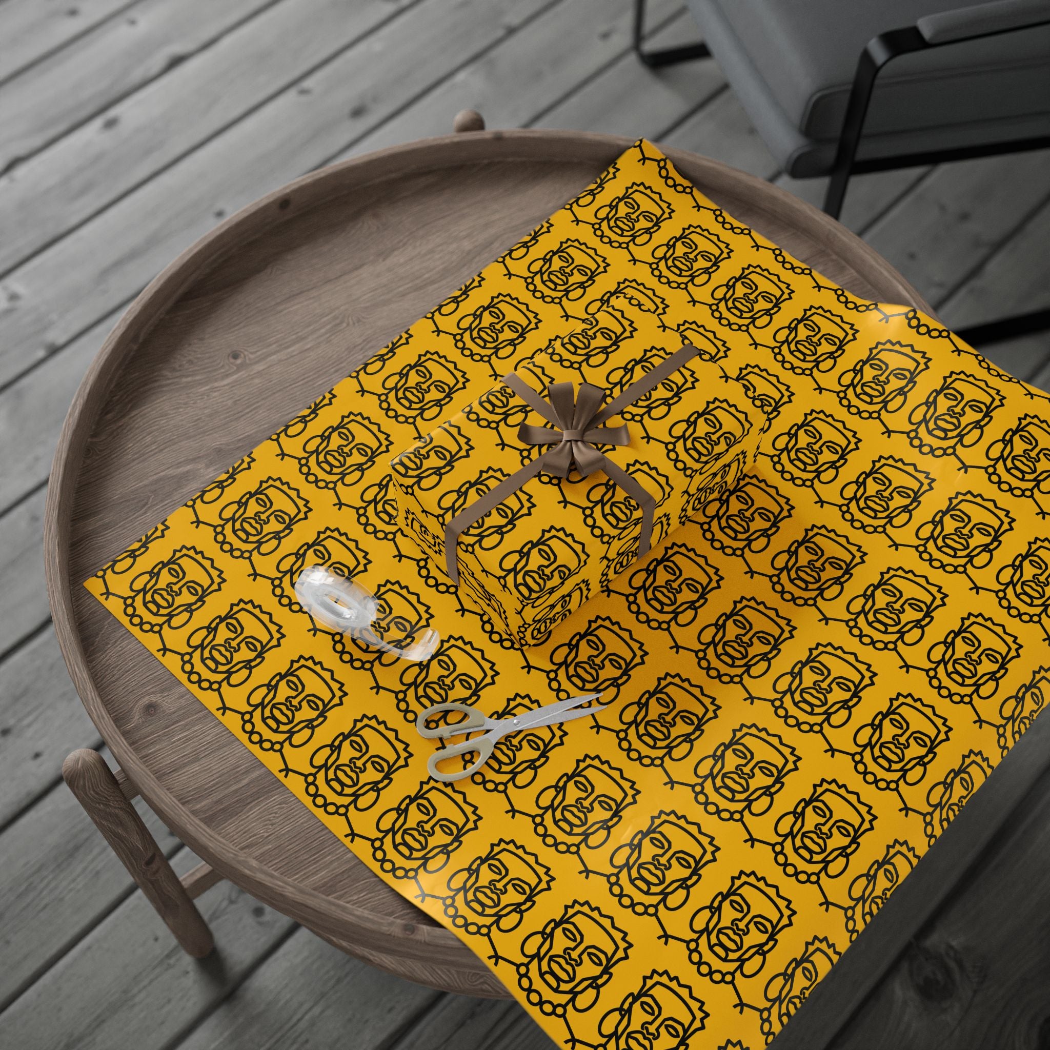 'He is Him' Yellow Wrapping Paper