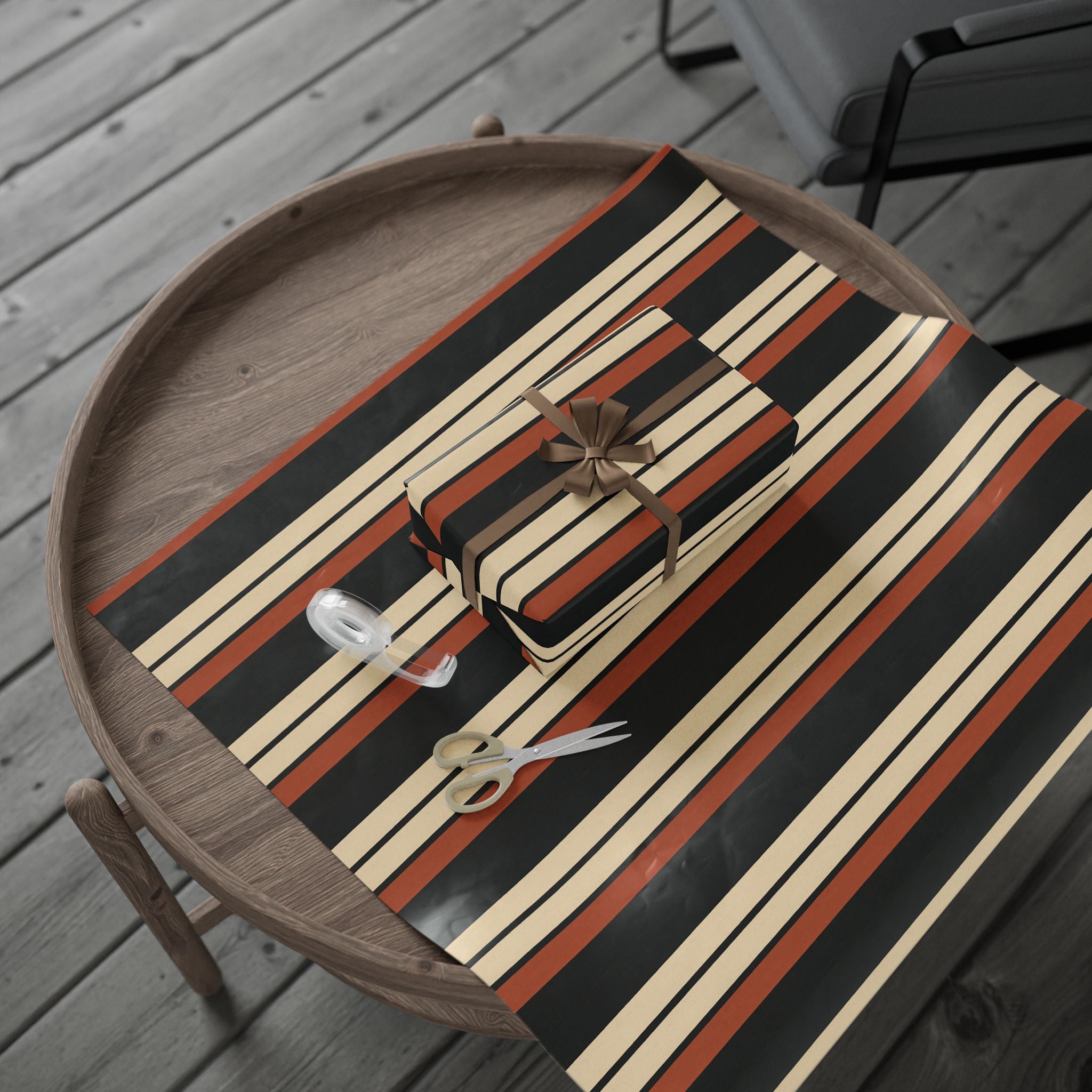 Stripe Brown Tone Wrapping Paper