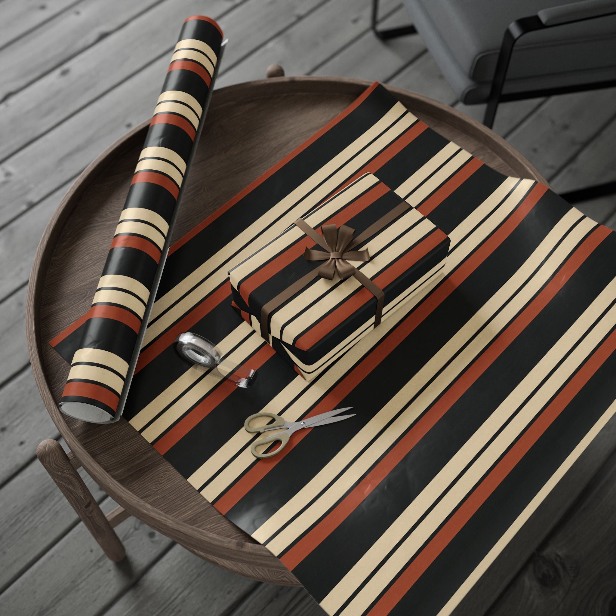 Stripe Brown Tone Wrapping Paper