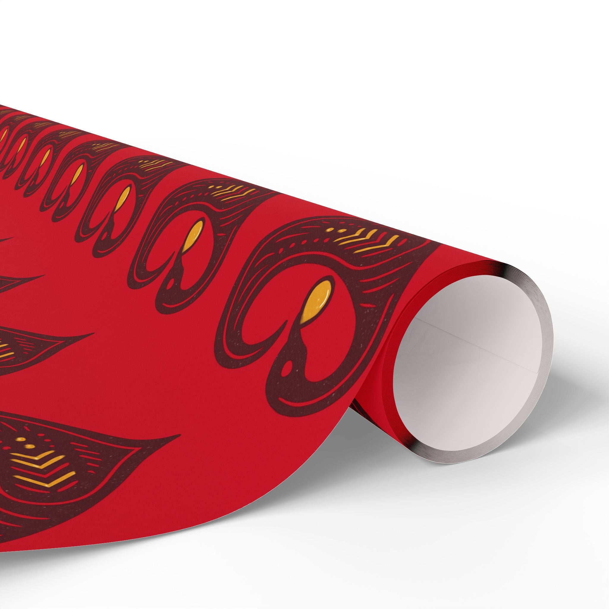 Adinkra Red Sankofa Heart Wrapping Paper