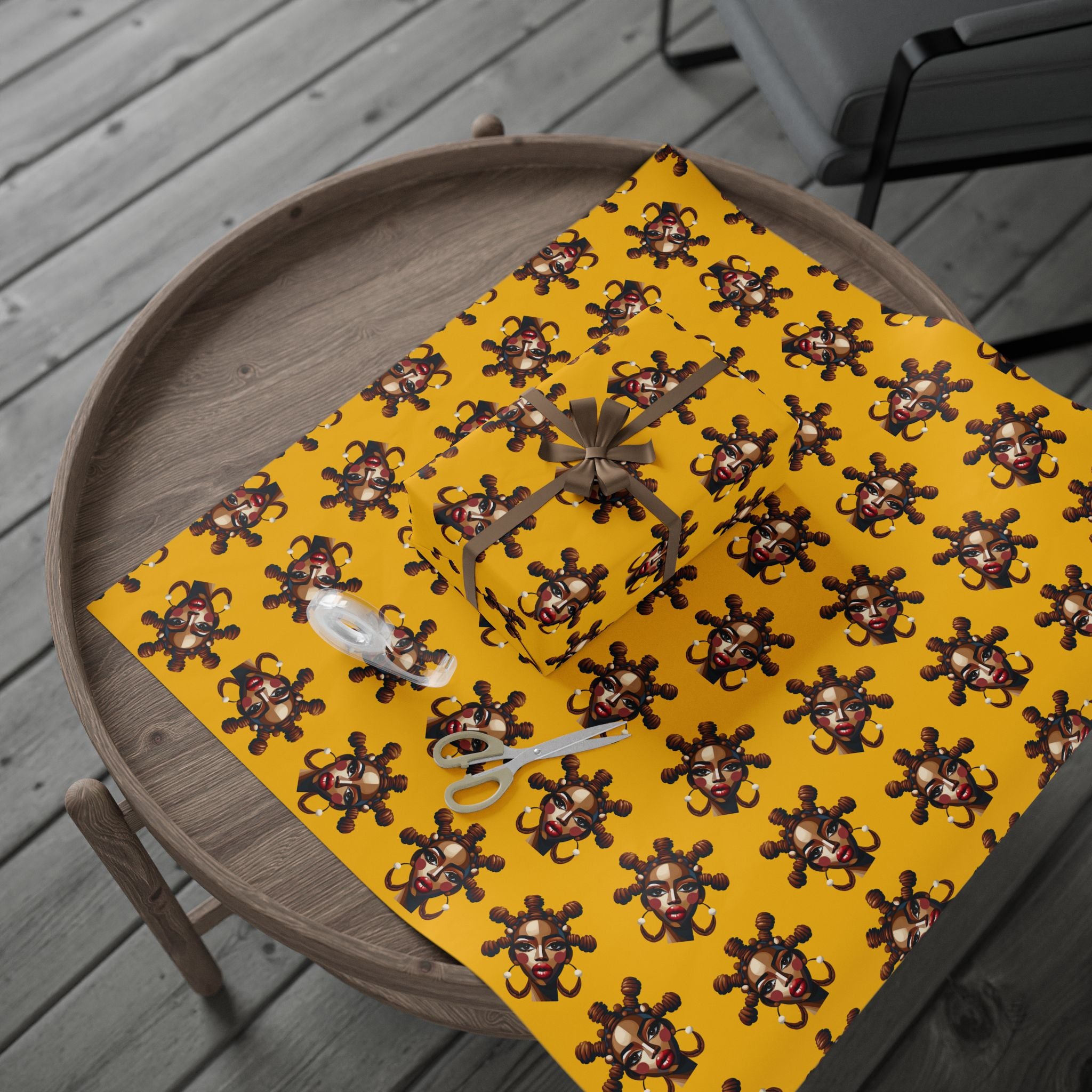 'Bantu' Yellow Gift Wrapping Paper Roll