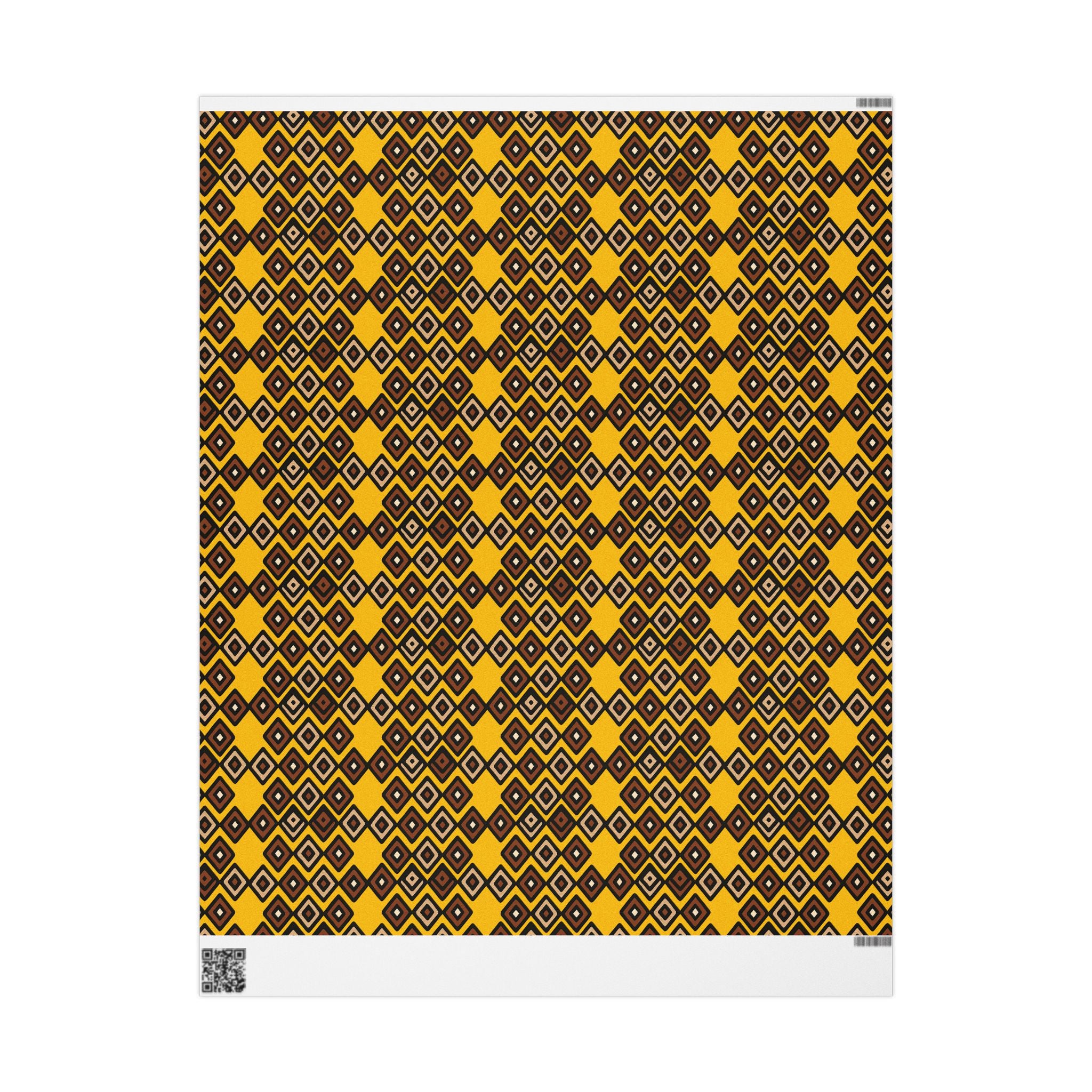 Diamond Pattern Retro Brown/Yellow Wrapping Paper