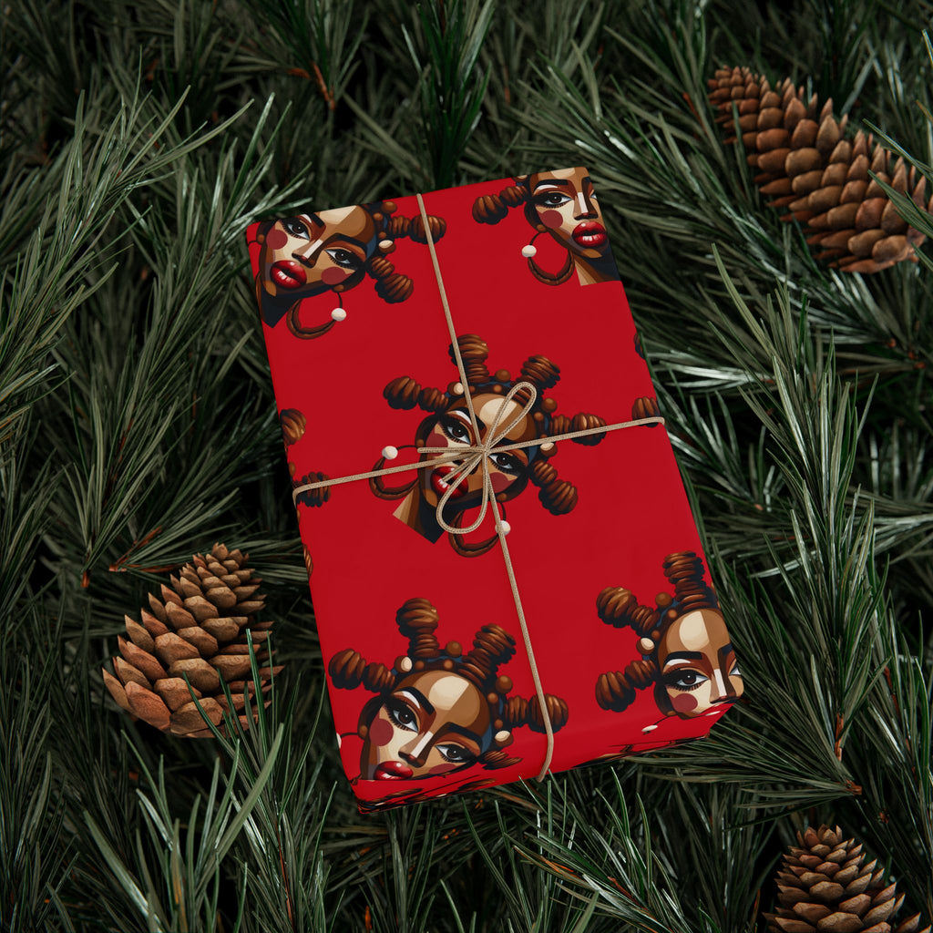 'Bantu' Red Gift Wrapping Paper Roll