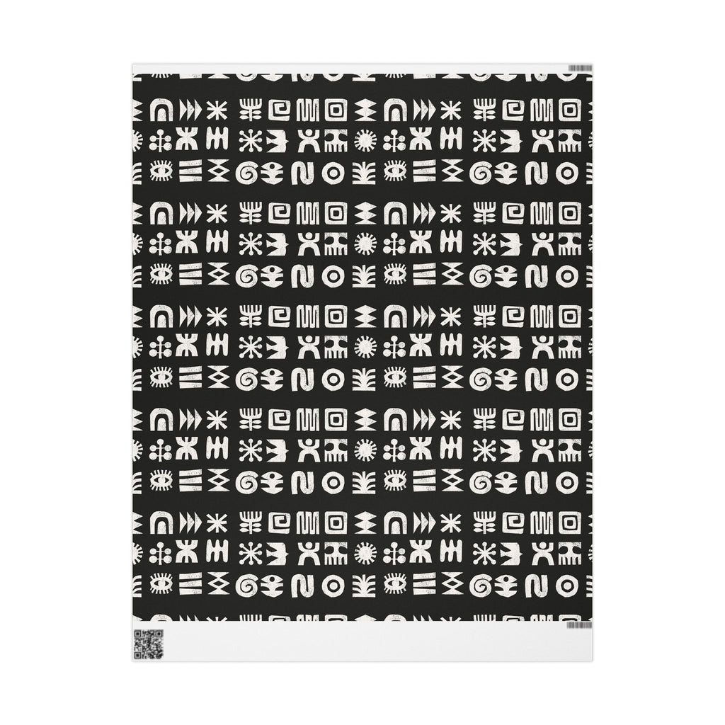 Adinkra Black & White Unique Wrapping Paper