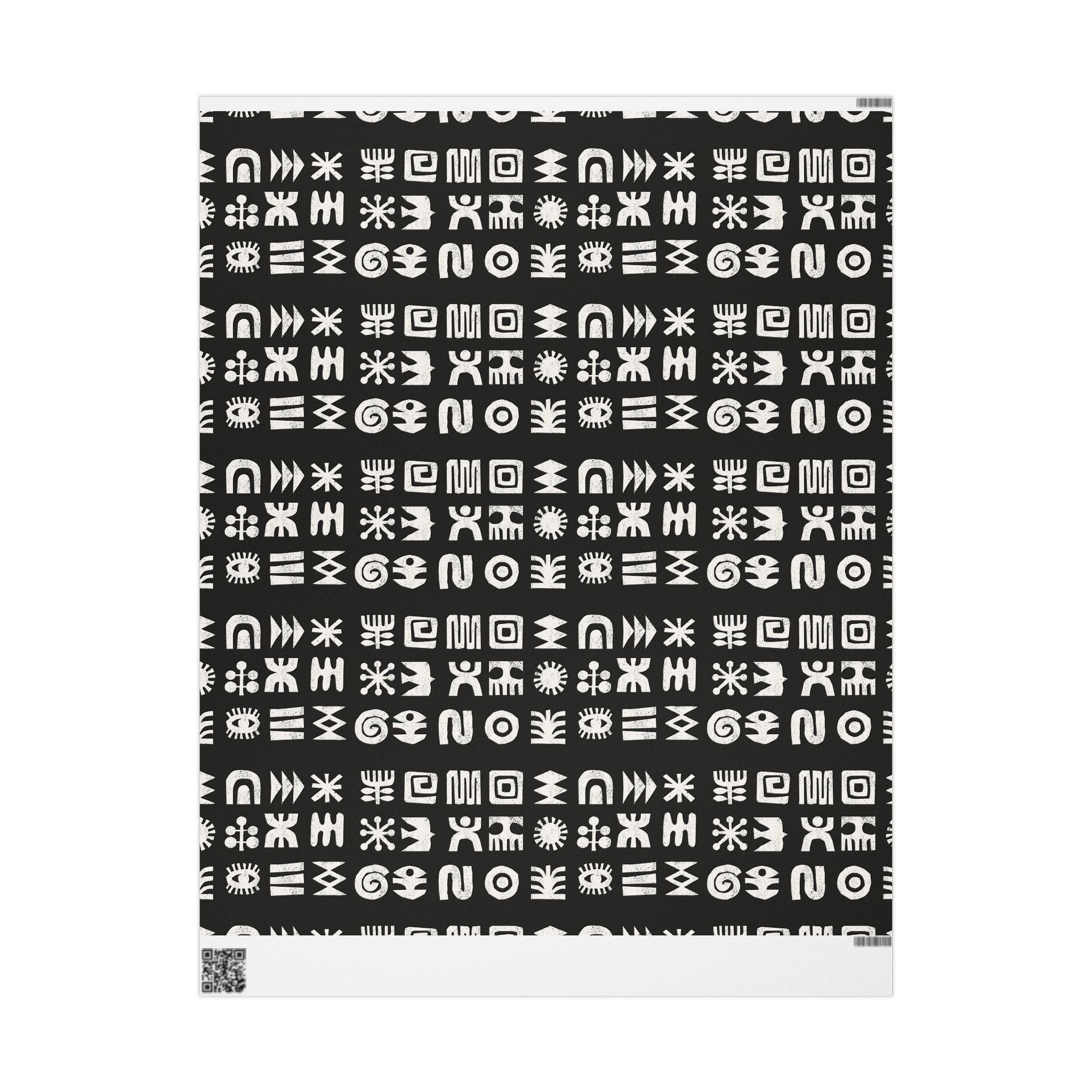 Adinkra Black & White Unique Wrapping Paper