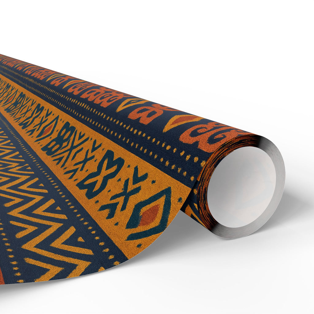 Blue/Gold Adinkra Printed Wrapping Paper
