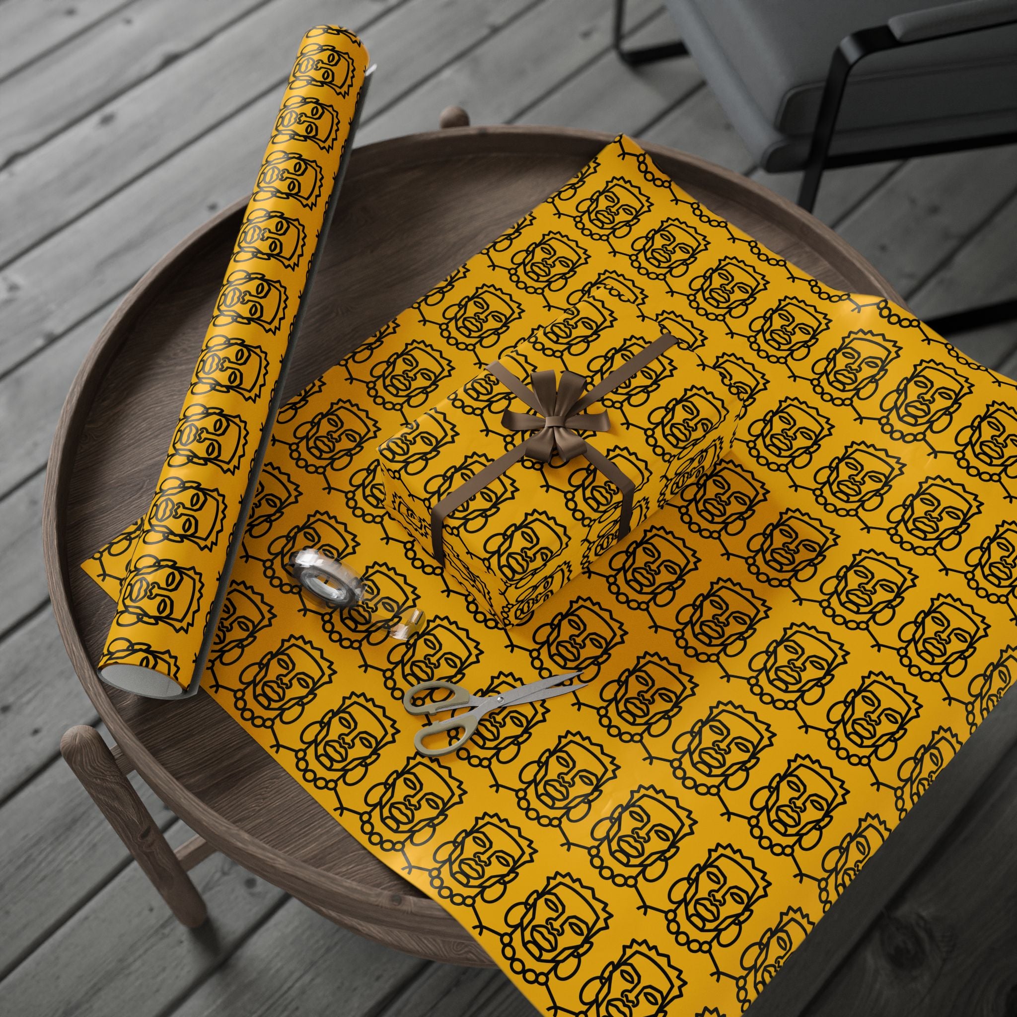 'He is Him' Yellow Wrapping Paper
