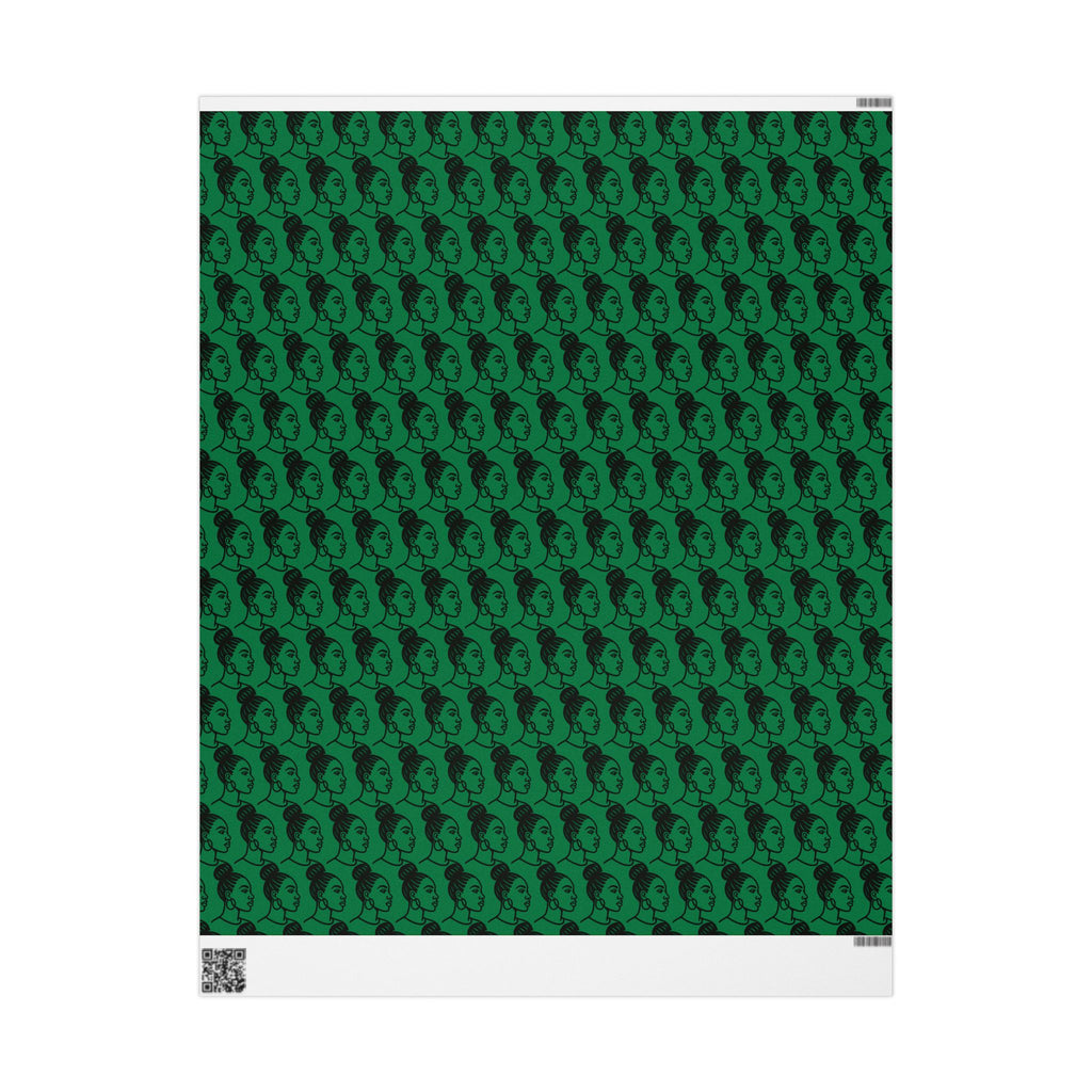 'High Bun' Green Wrapping Paper
