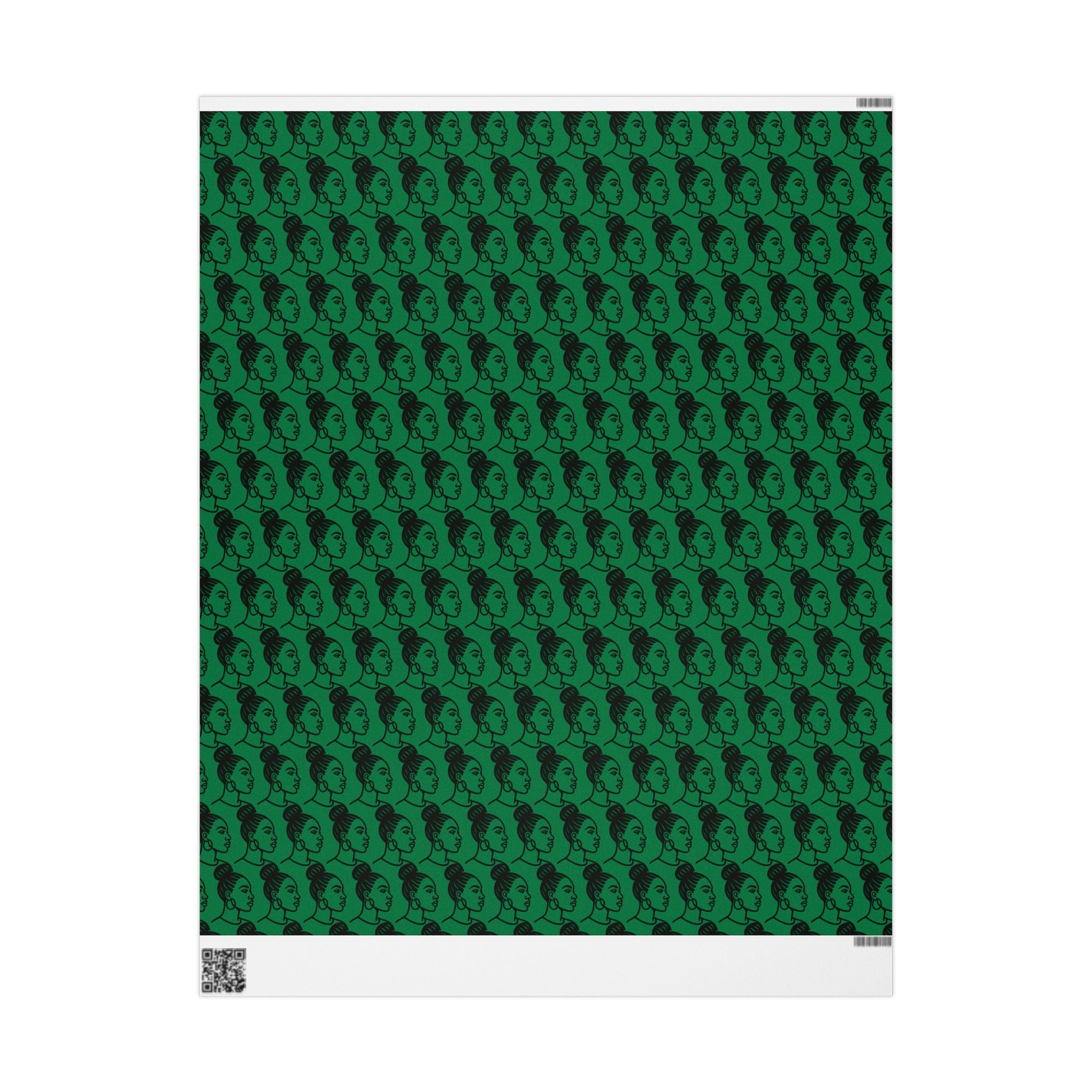 'High Bun' Green Wrapping Paper