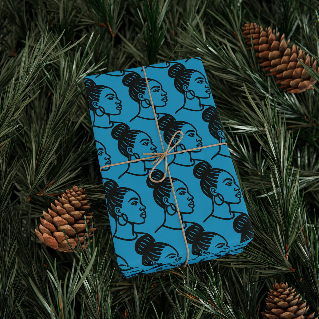 'High Bun' Blue Wrapping Paper
