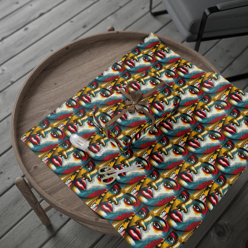 Comic Face, Colorful, Artistic Wrapping Paper