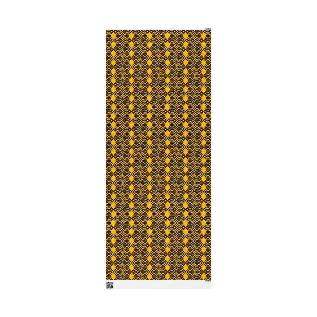 Diamond Pattern Retro Brown/Yellow Wrapping Paper