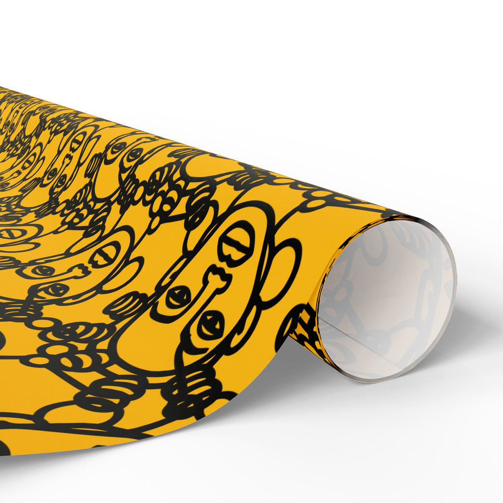 Bantu Crown - Yellow -Wrapping Paper, Holiday Gift Wrap