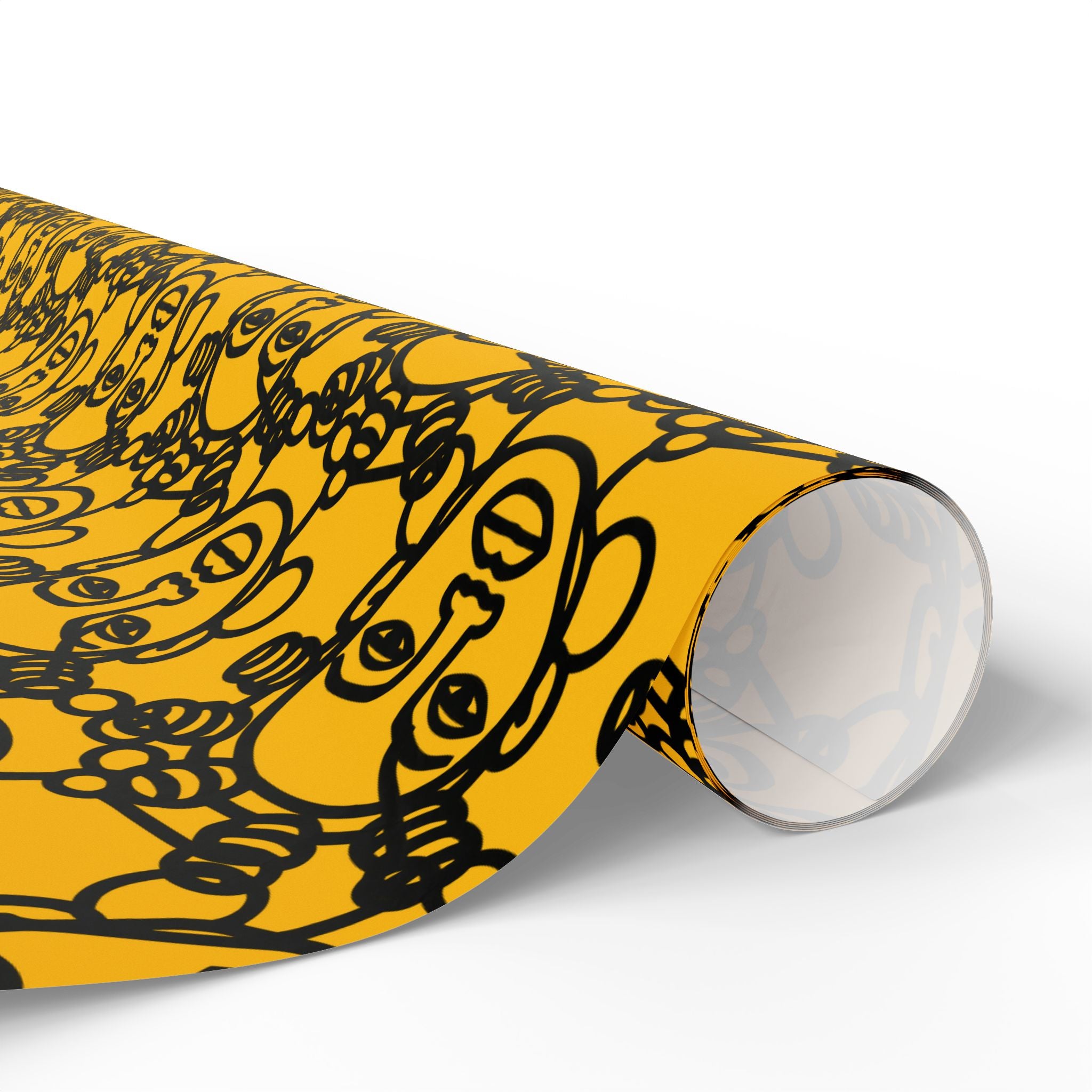 Bantu Crown - Yellow -Wrapping Paper, Holiday Gift Wrap