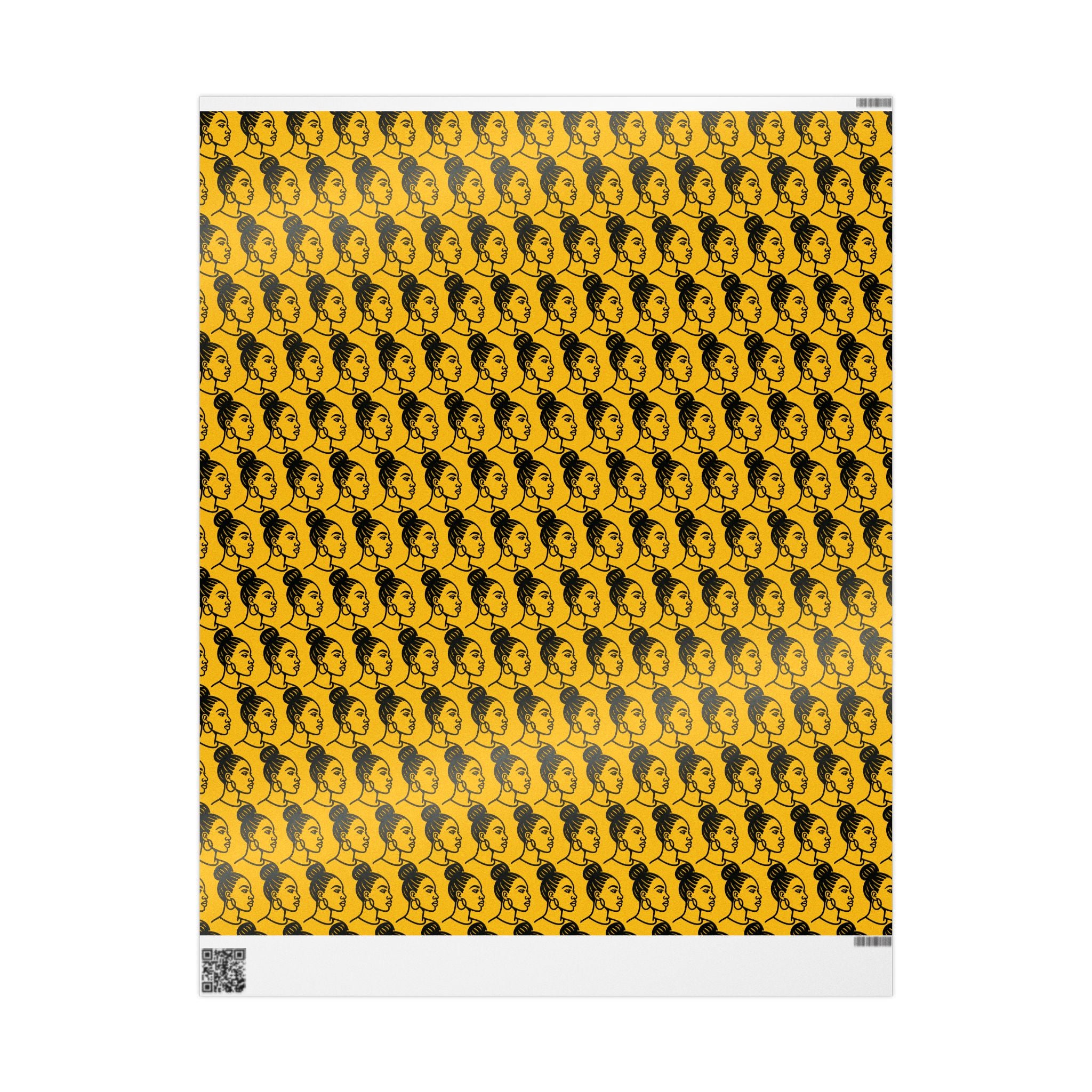 'High Bun' Yellow Wrapping Paper