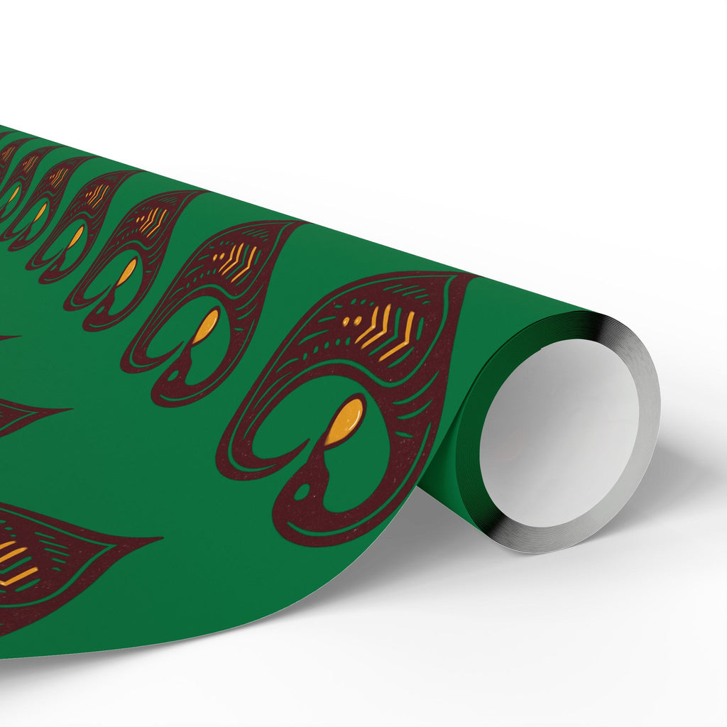 Adinkra Green Sankofa Heart Wrapping Paper