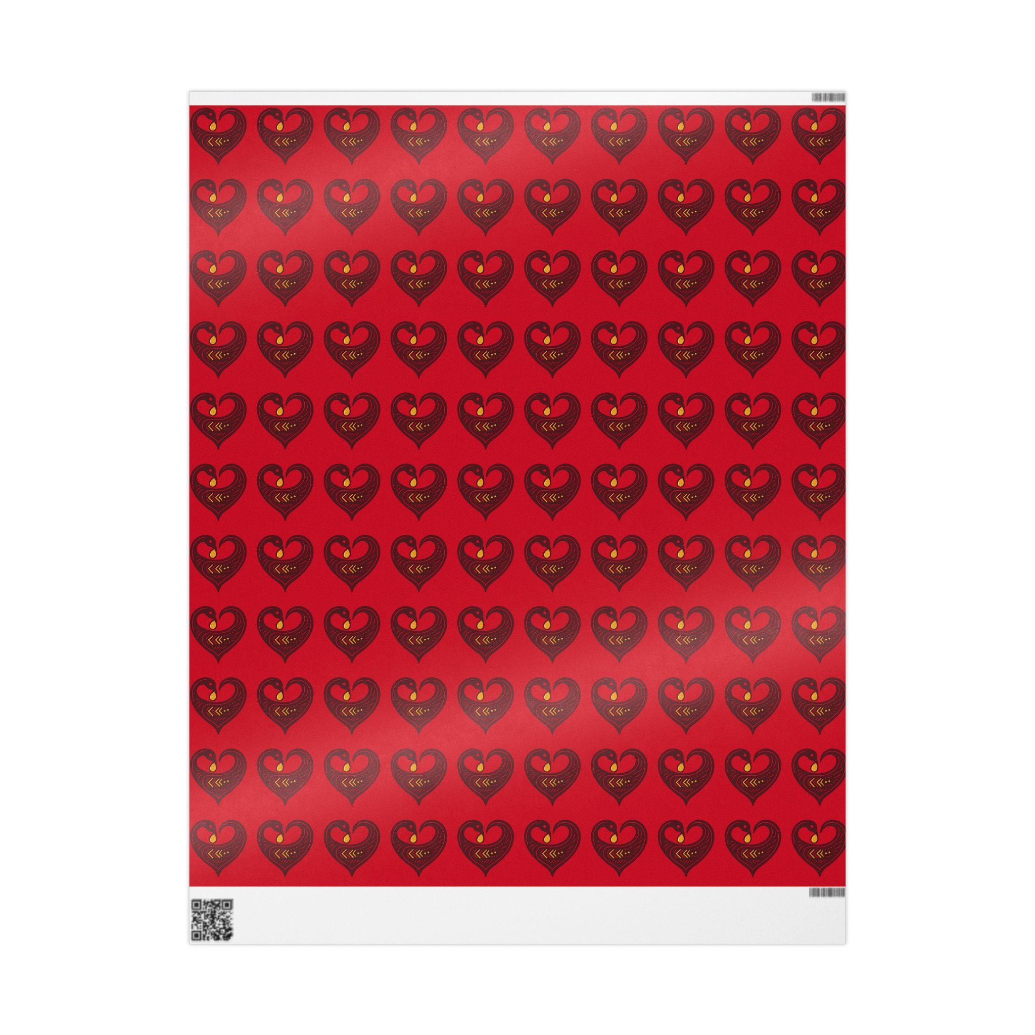 Adinkra Red Sankofa Heart Wrapping Paper