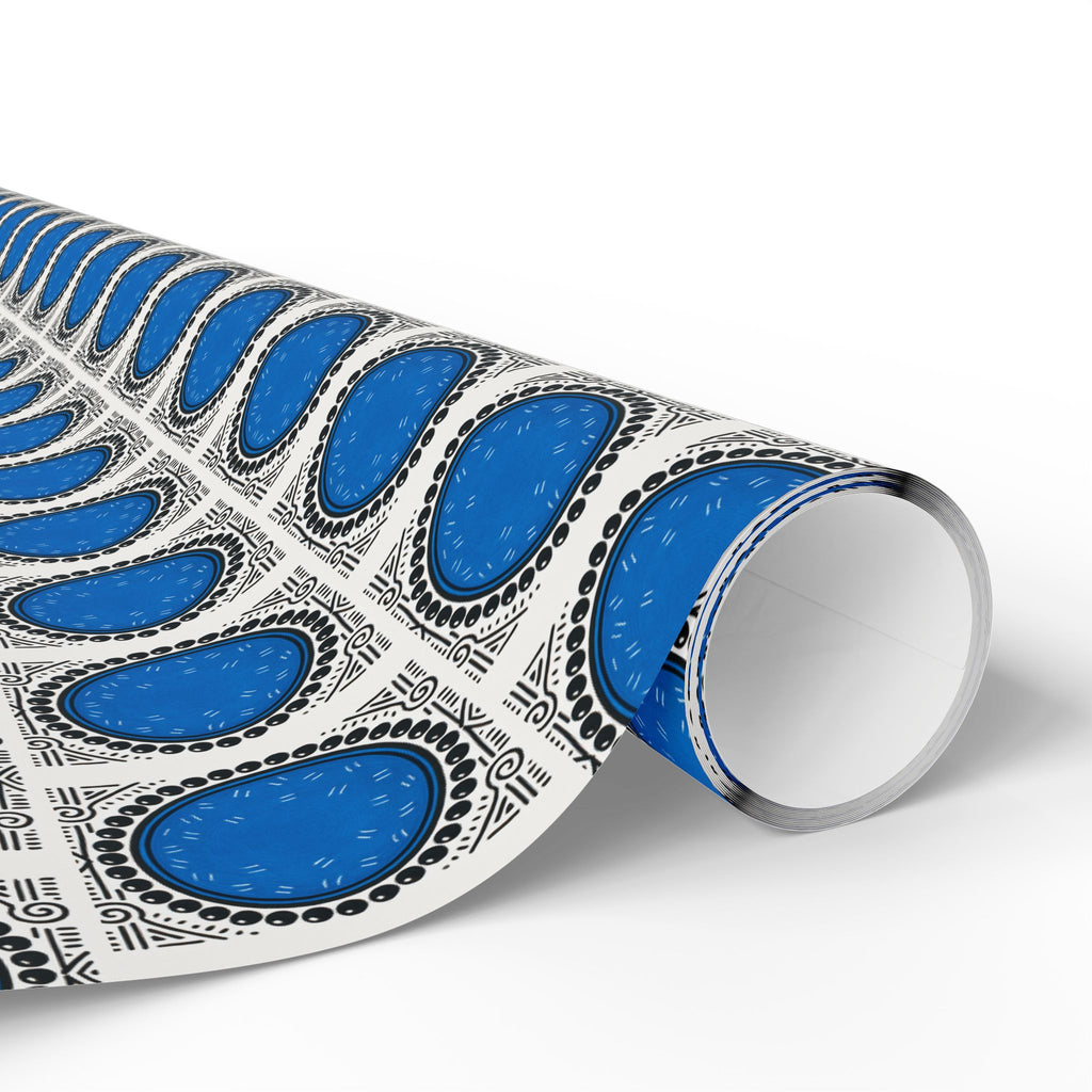 Blue Dot Printed Wrapping Paper