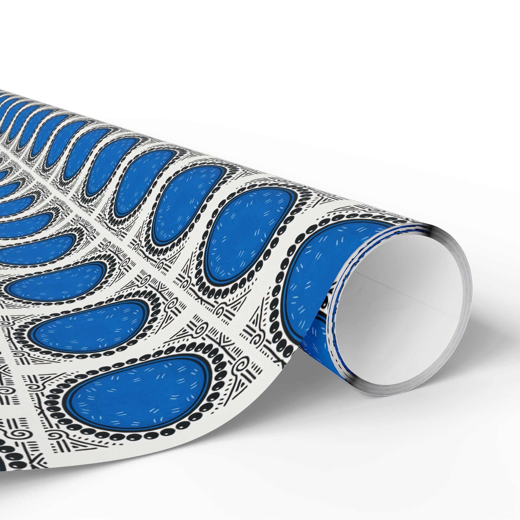 Blue Dot Printed Wrapping Paper