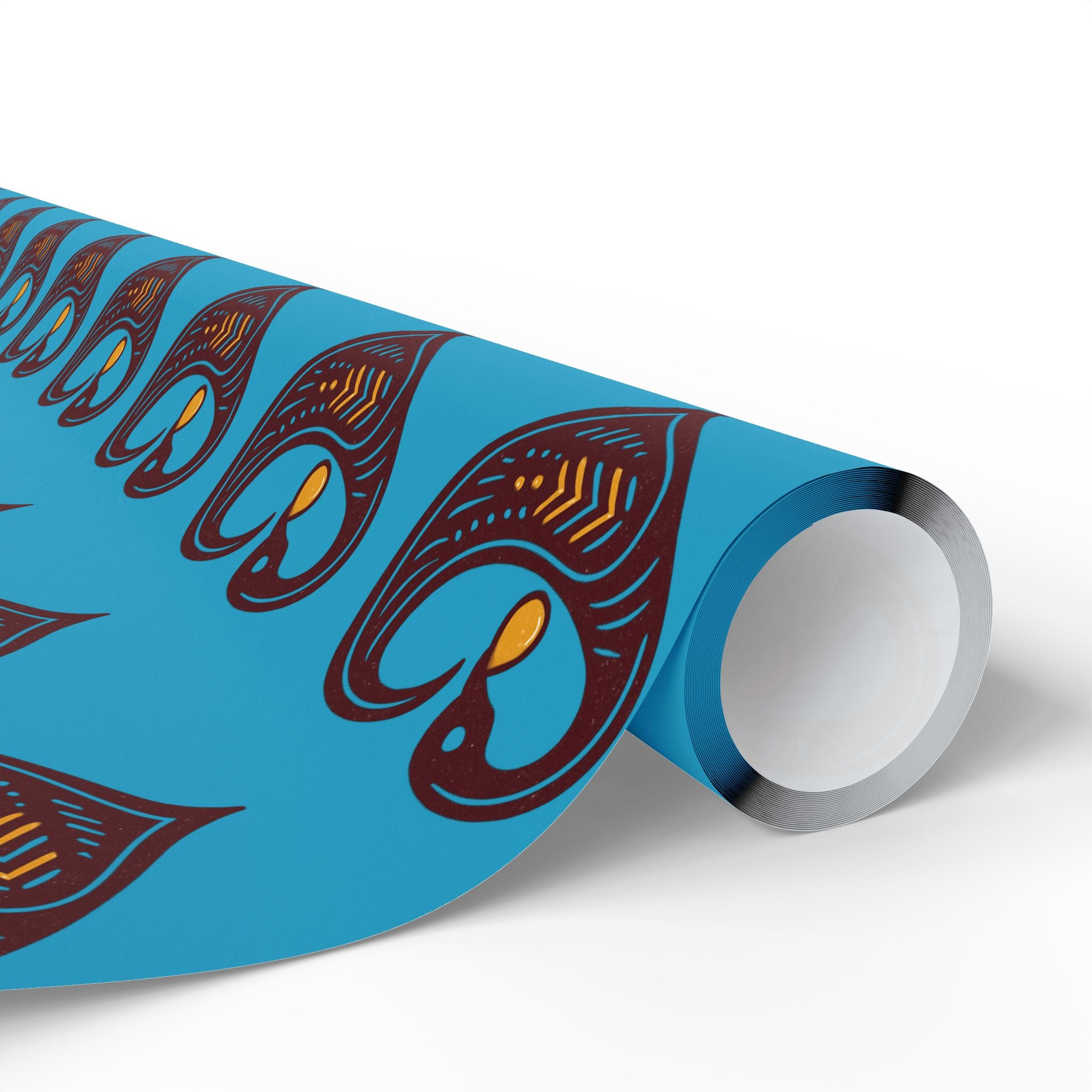 Adinkra Teal Sankofa Heart Wrapping Paper