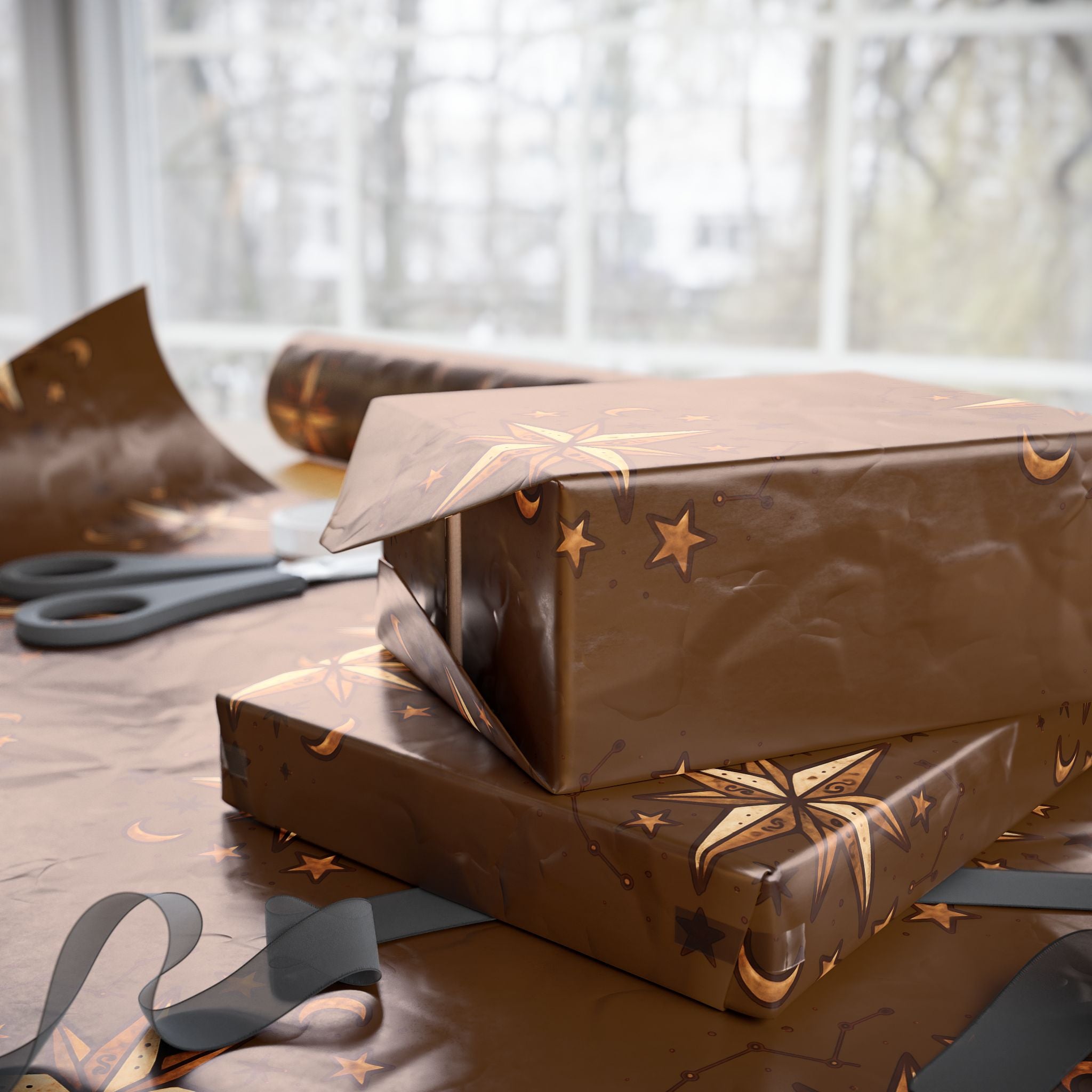 North Star Brown Wrapping Paper