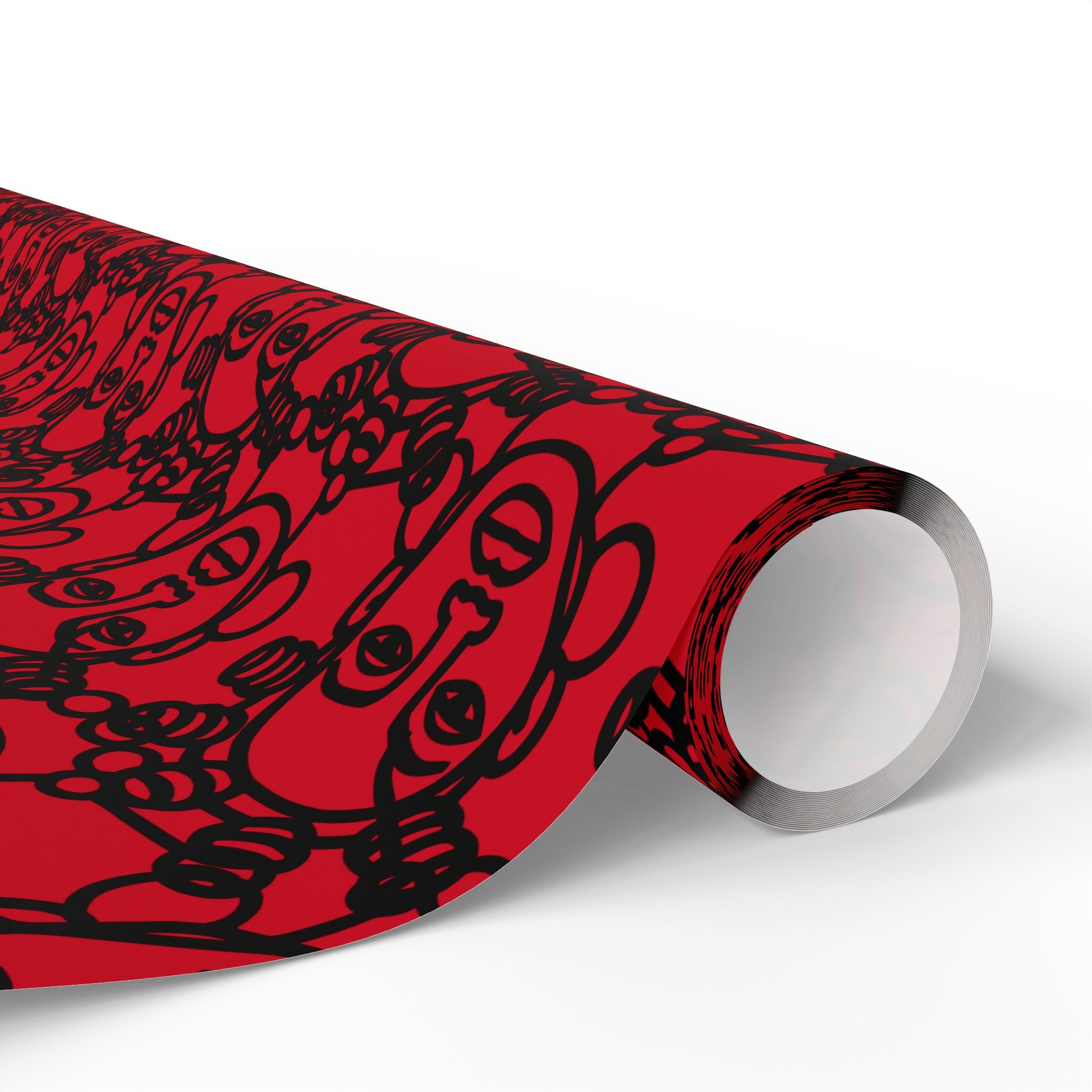 Bantu Crown - Red -Wrapping Paper, Holiday Gift Wrap