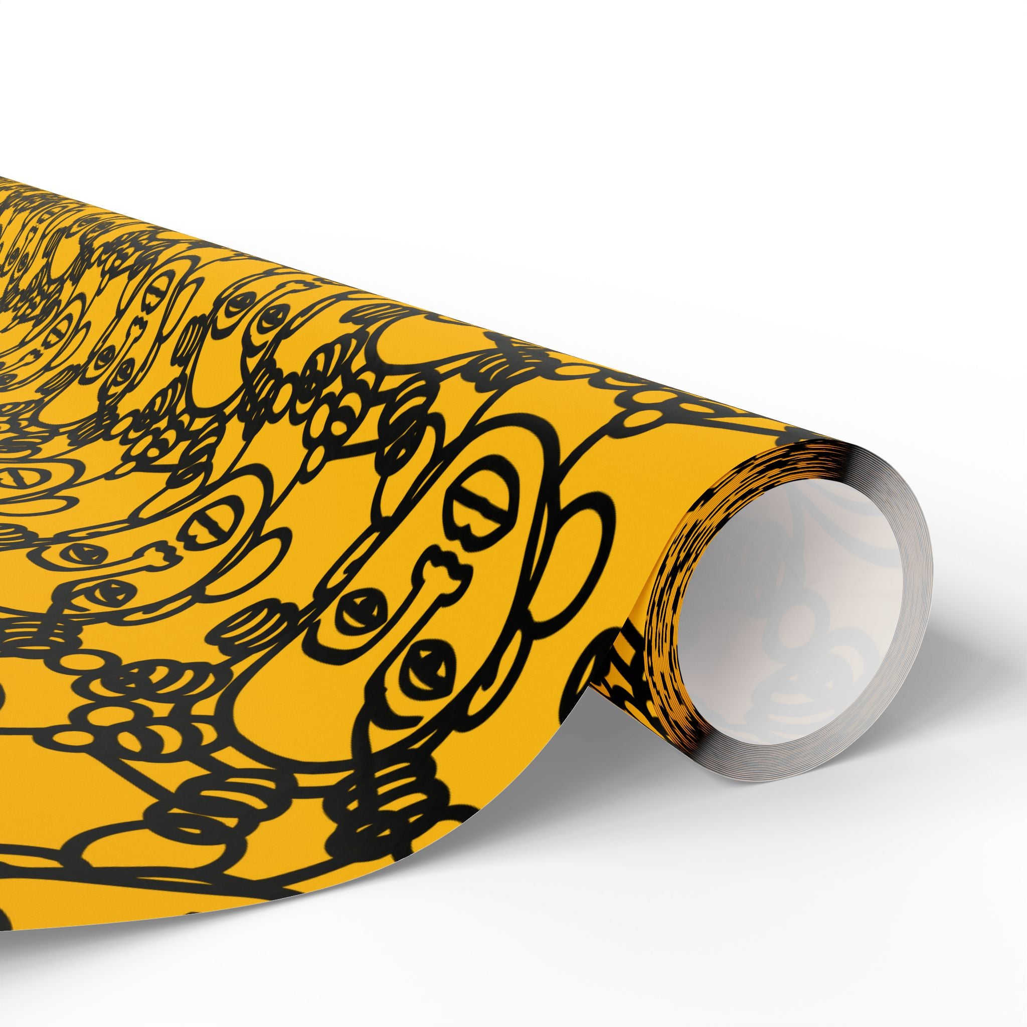 Bantu Crown - Yellow -Wrapping Paper, Holiday Gift Wrap