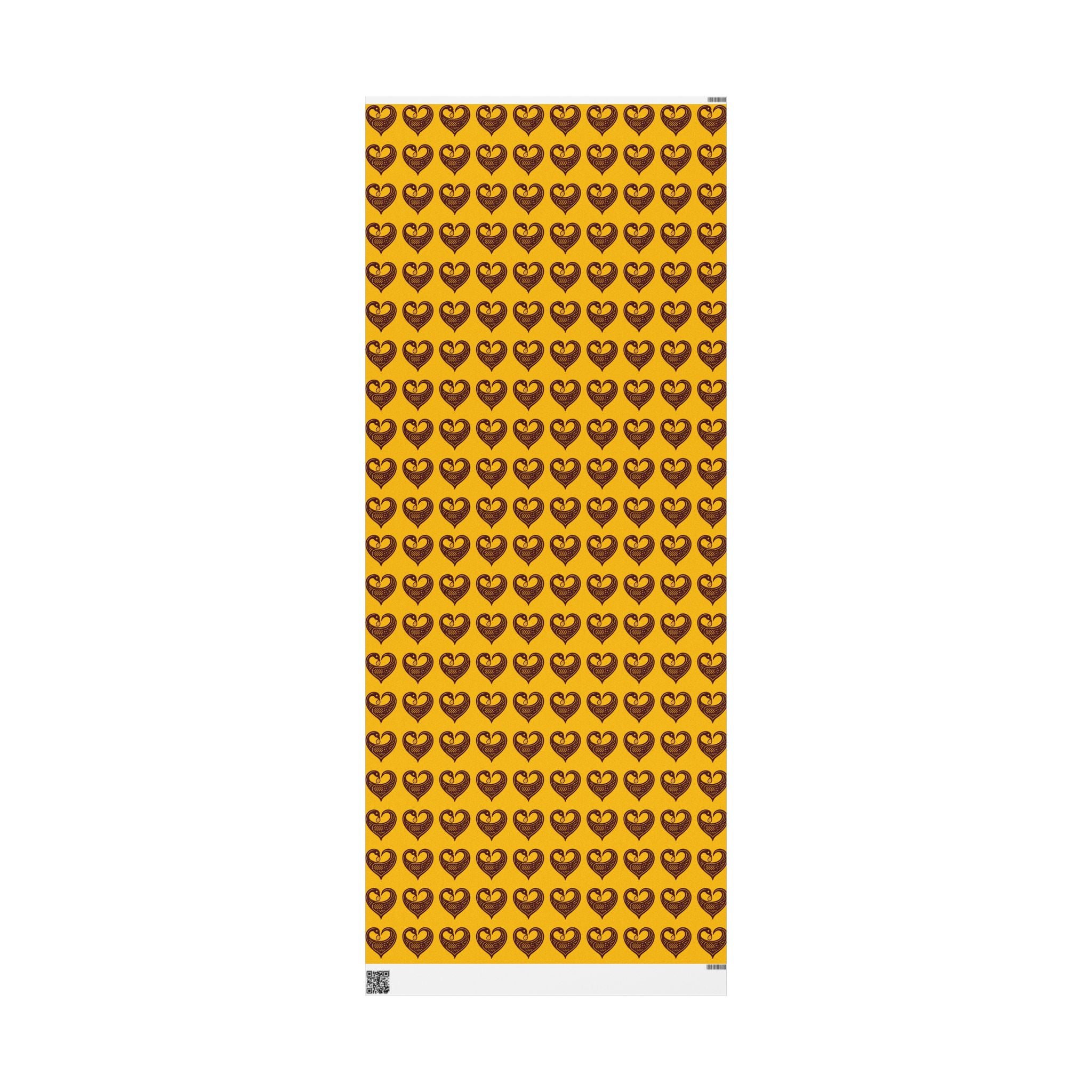 Adinkra Yellow Sankofa Heart Wrapping Paper