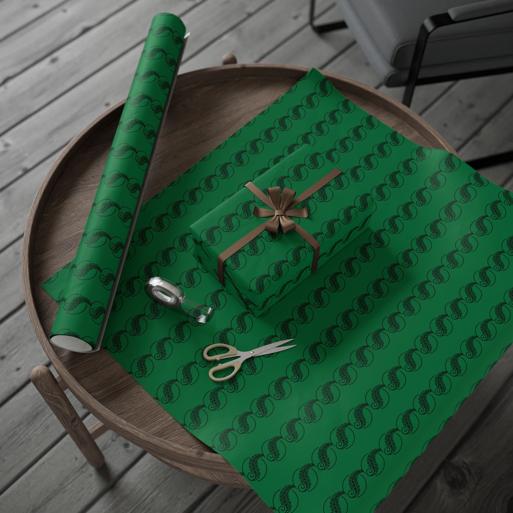 Adinkra Green Fern Wrapping Paper