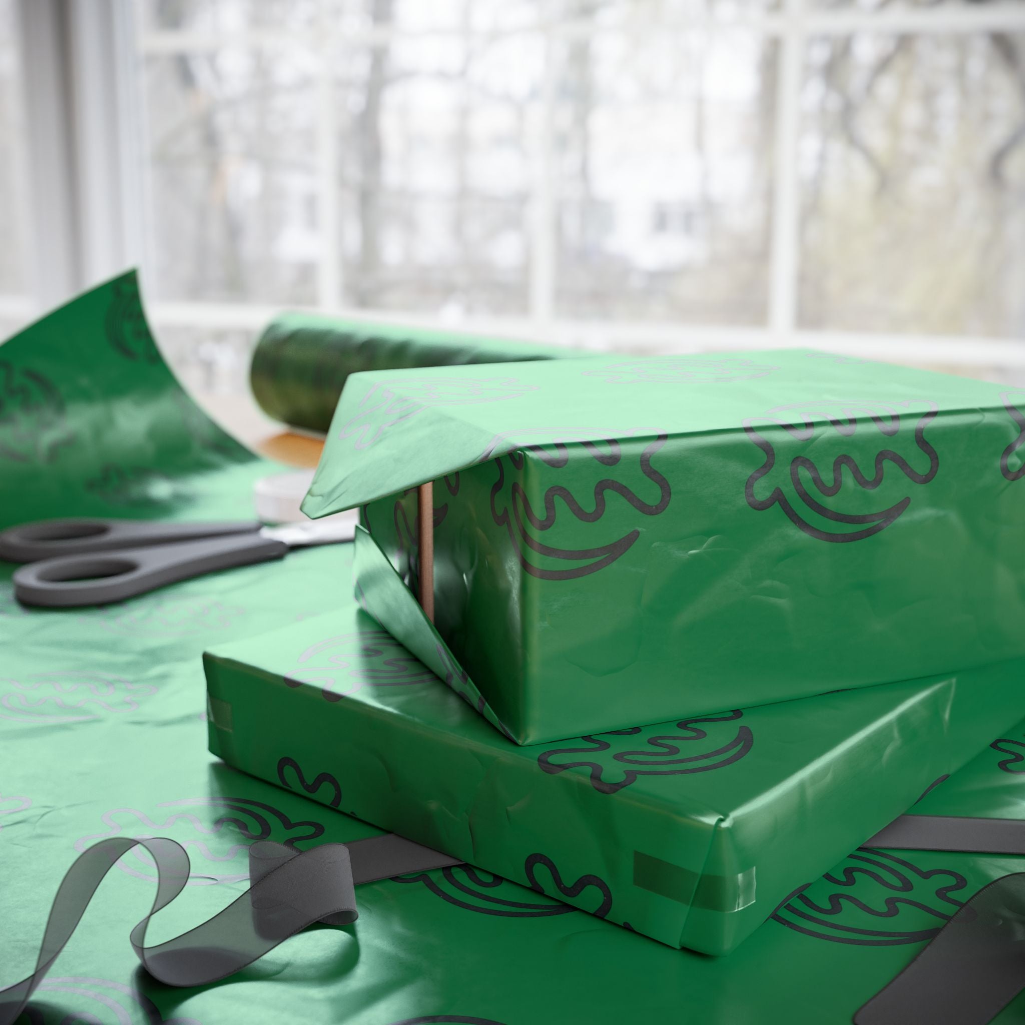 Adinkra Gye Nyame Green Wrapping Paper