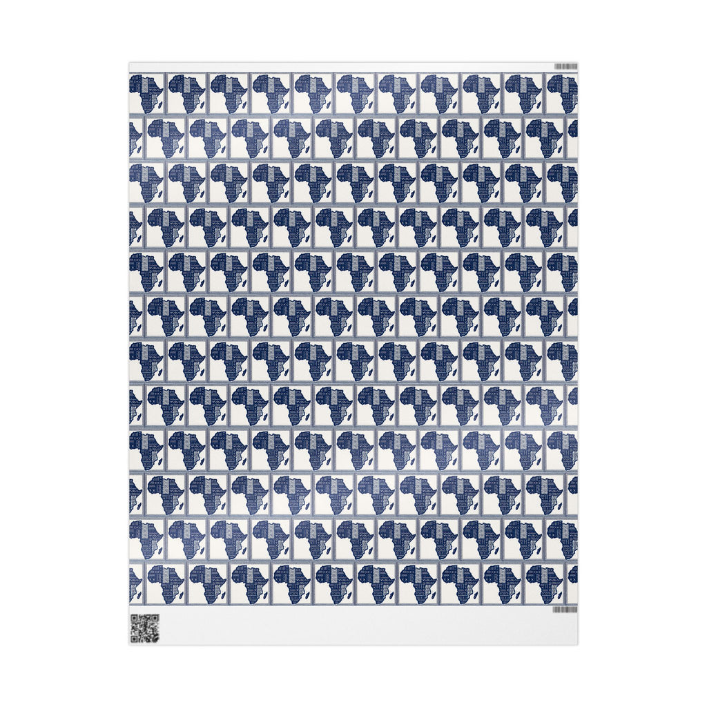 Africa Blue Printed Wrapping Paper