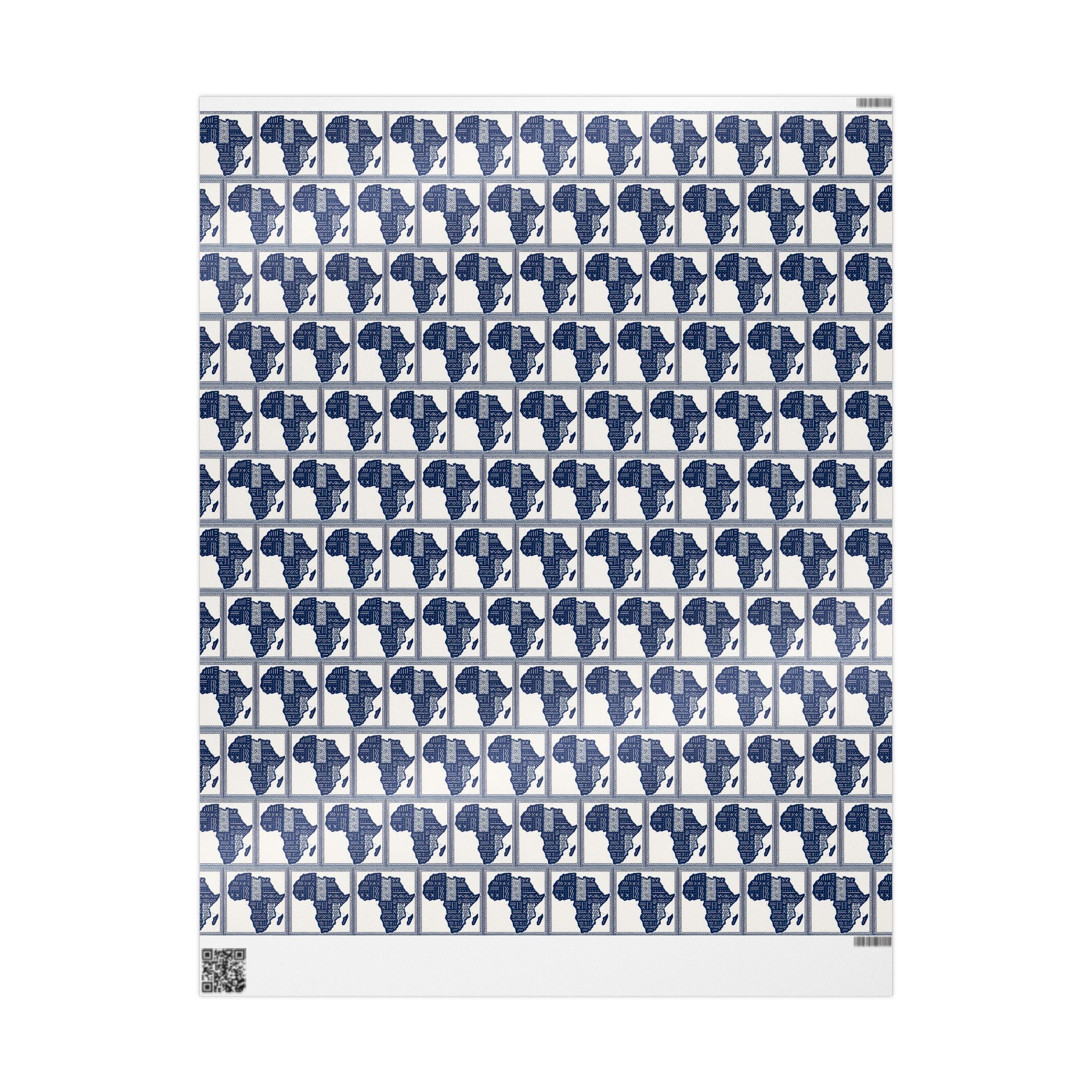 Africa Blue Printed Wrapping Paper