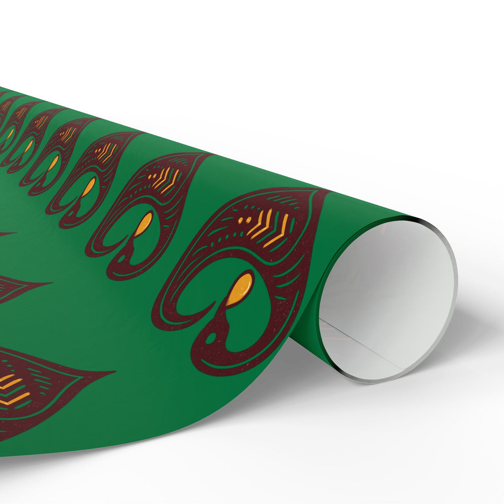 Adinkra Green Sankofa Heart Wrapping Paper