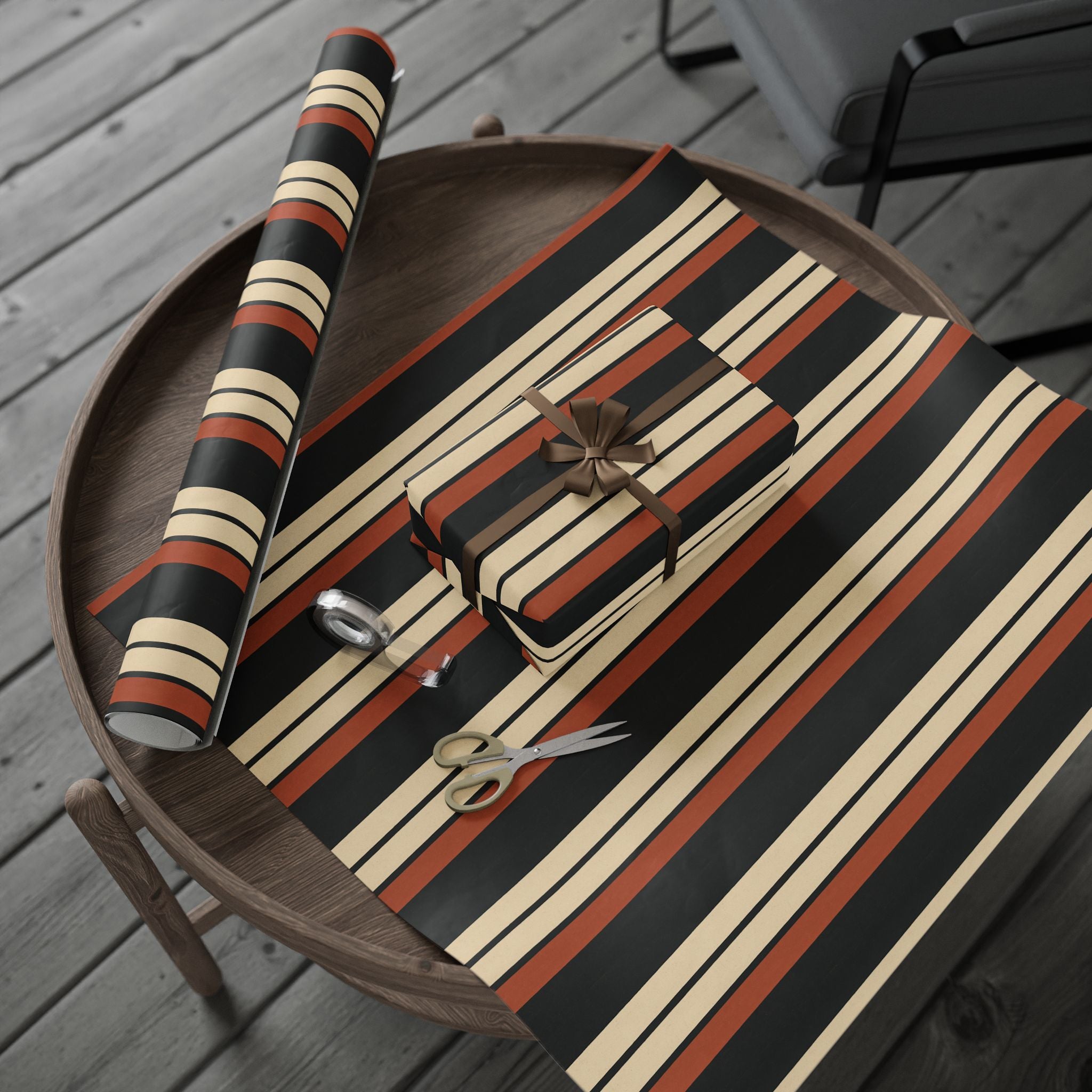 Stripe Brown Tone Wrapping Paper
