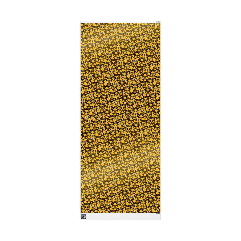Bantu Crown - Yellow -Wrapping Paper, Holiday Gift Wrap